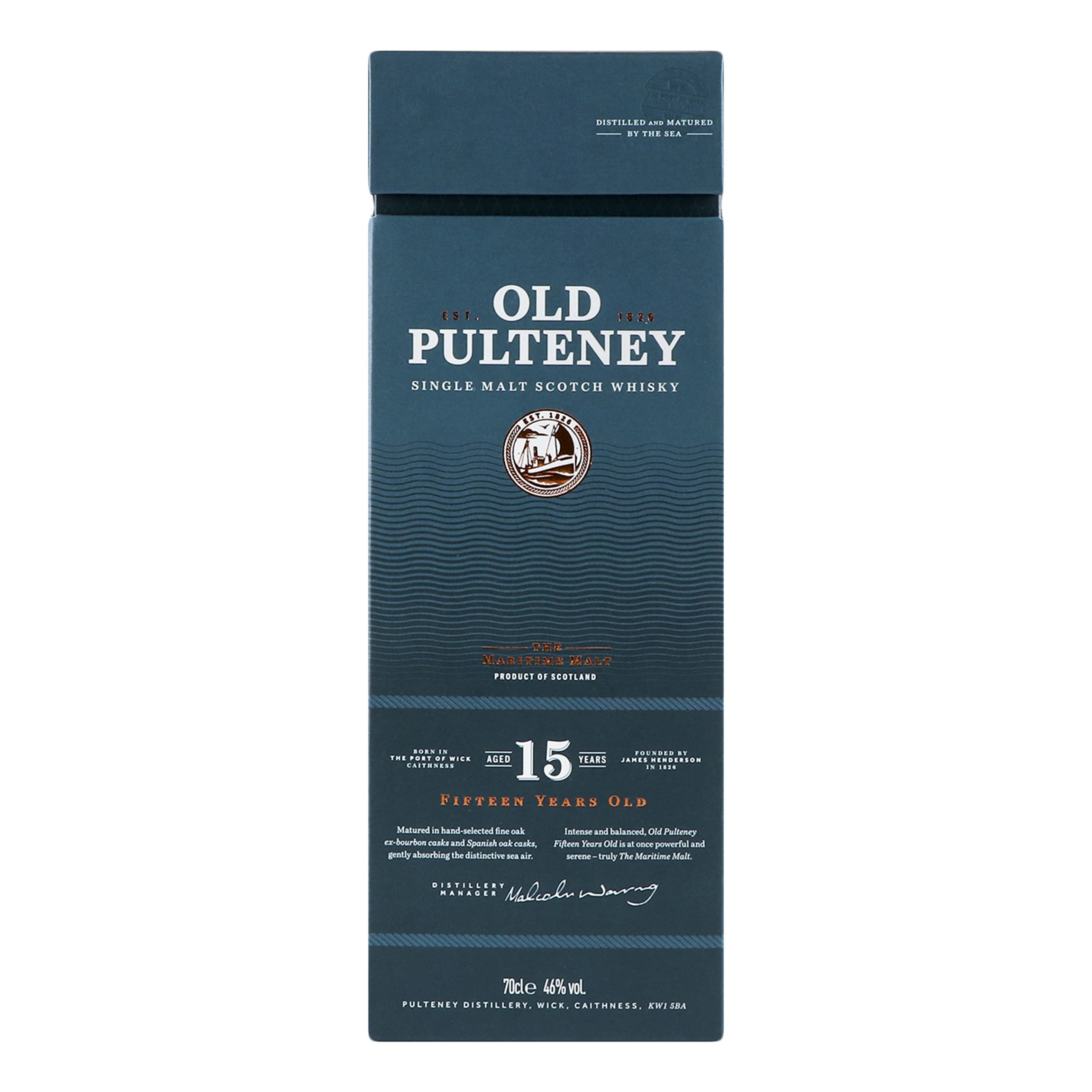 Віскі Old Pulteney 15 yo, подарункова кробка, 46%, 0,7 л - зображення 4