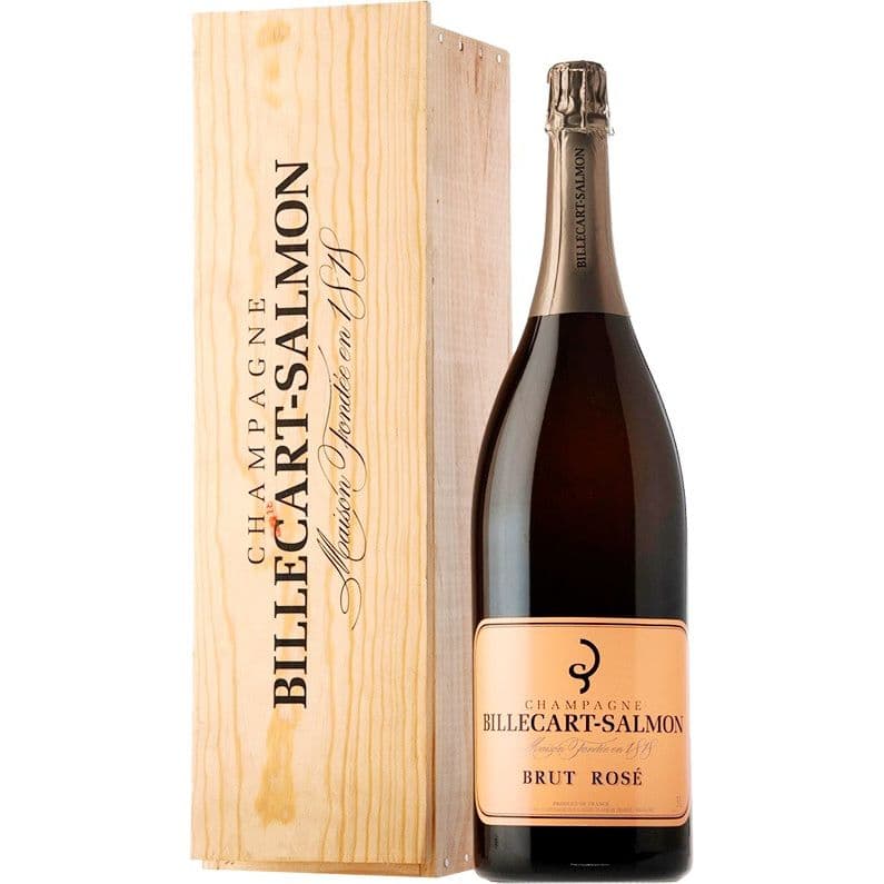 Уцінка. Шампанське Billecart-Salmon Champagne Brut Rose, у дерев'яній коробці, рожеве, брют, 12%, 3 л