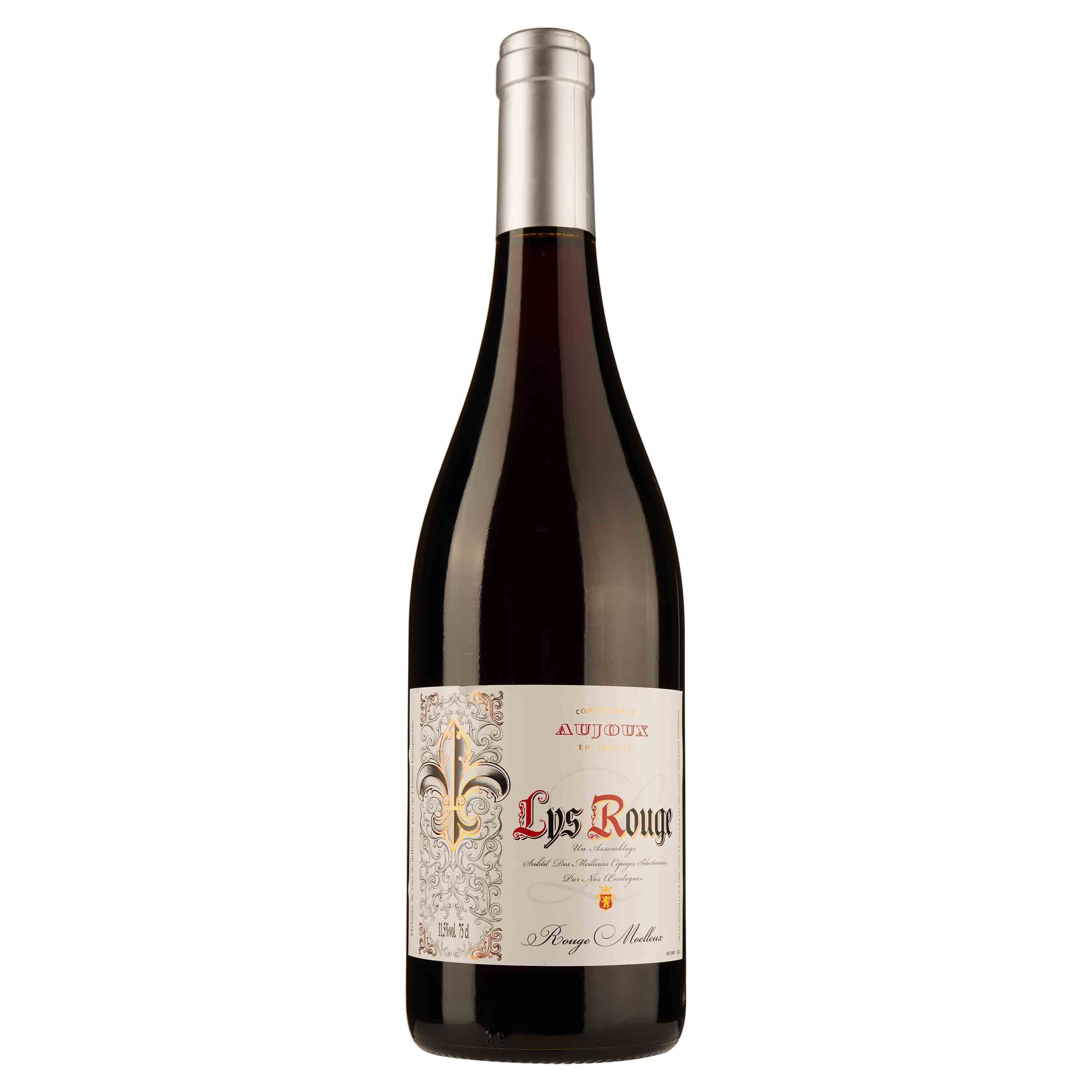 Вино Aujoux Lys Rouge, червоне, напівсолодке, 11,5%, 0,75 л (665247) - зображення 1