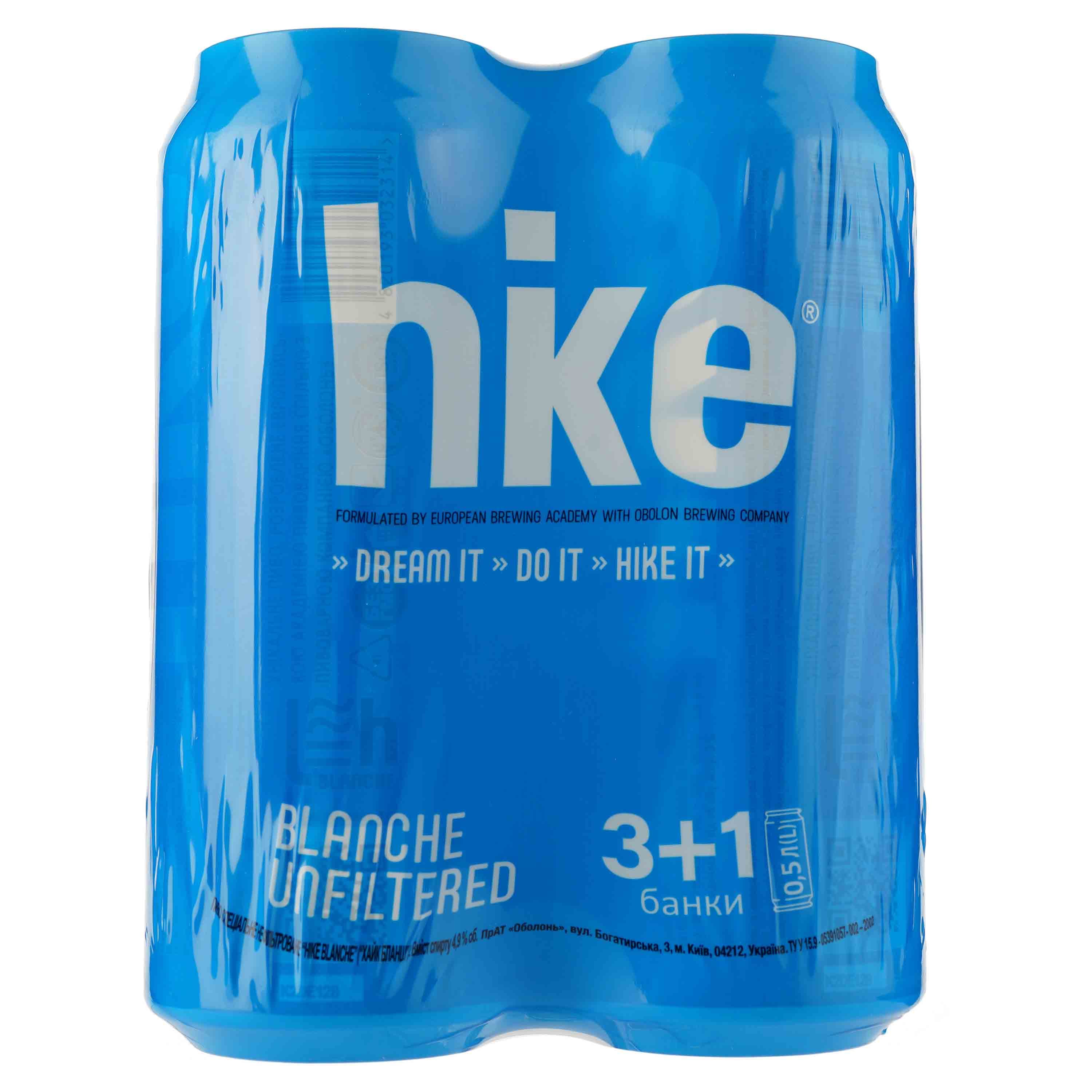 Набір пива Hike Blanche, світле, 4,9%, з/б, 4 шт. по 0,5 л (8840505) - зображення 1