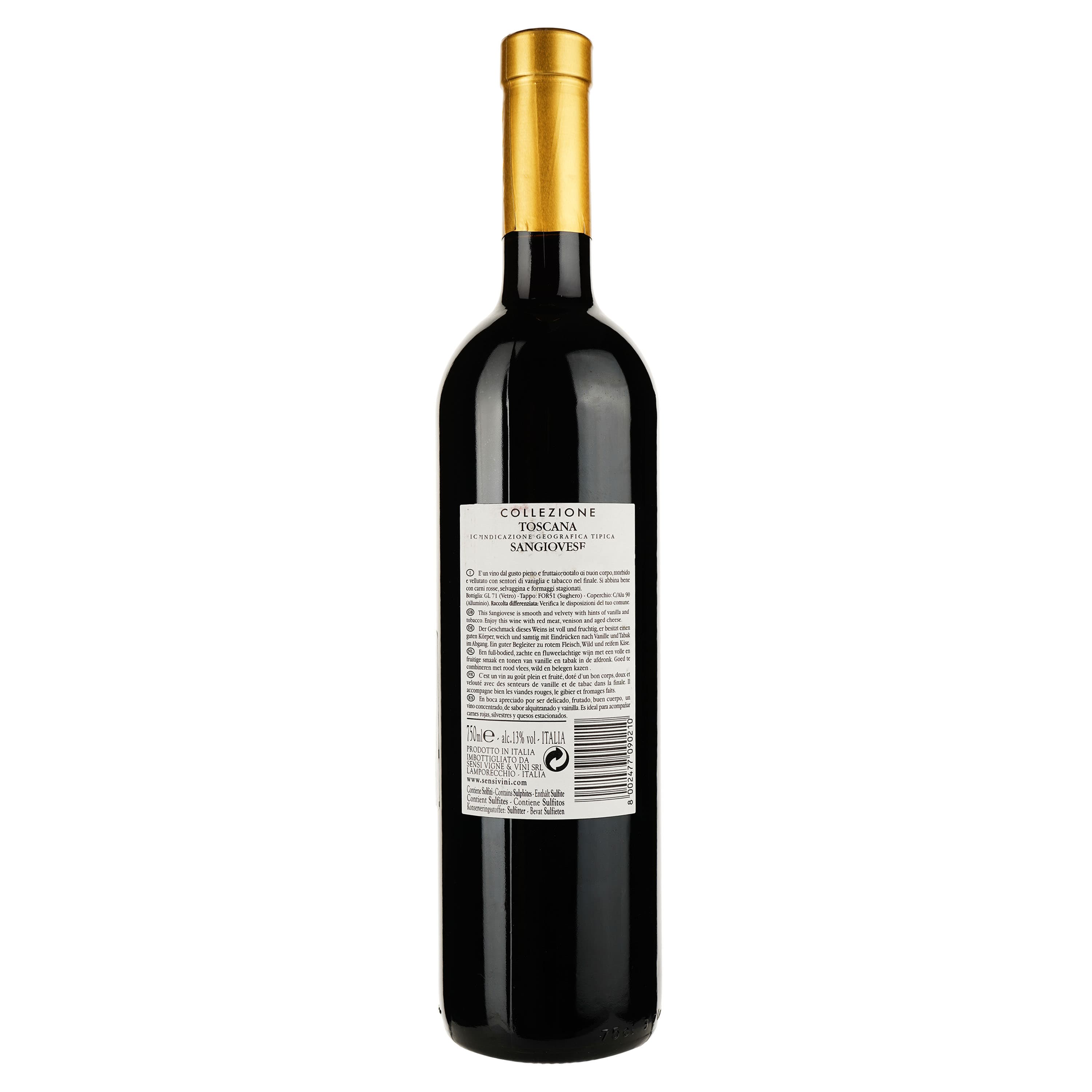 Вино Sensi Collezione Sangiovese IGT, червоне, сухе, 13%, 0,75 л - зображення 2