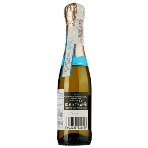 Вино ігристе Zonin Prosecco Spumante Brut Cuvee 1821 DOC, біле, брют, 11%, 0,2 л - зображення 2