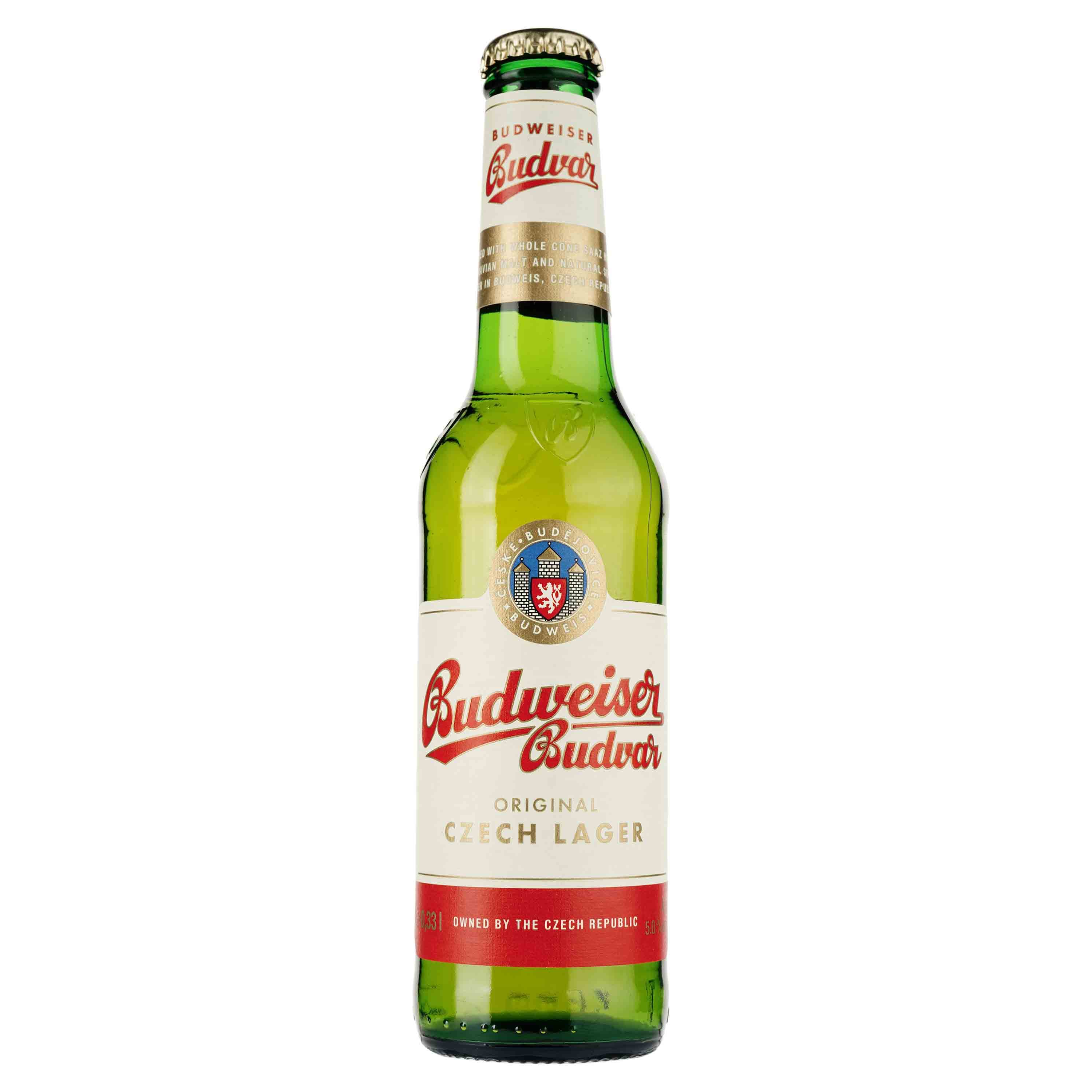 Пиво Budweiser, світле, фільтроване, 5%, 0,33 л - зображення 1