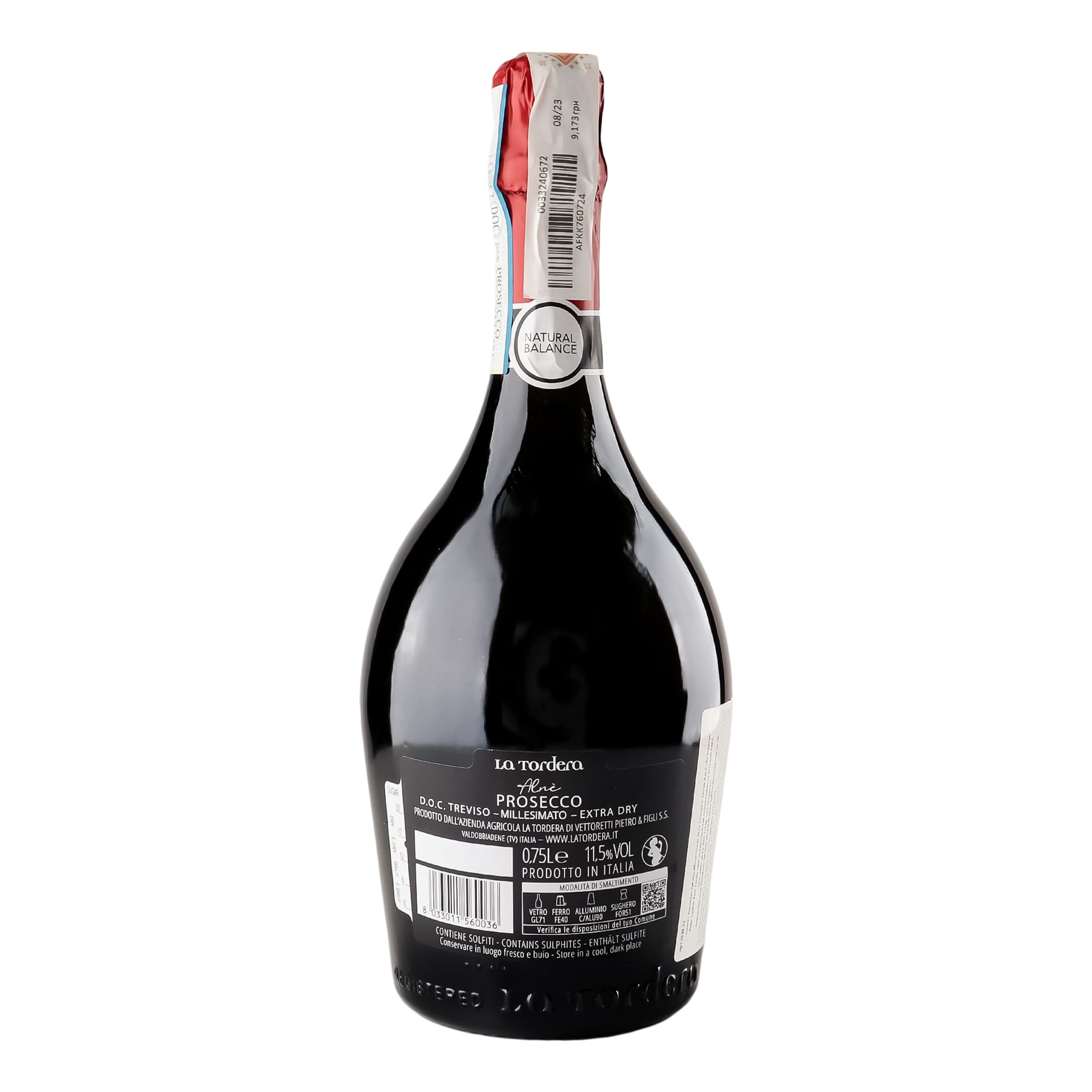 Ігристе вино La Tordera Prosecco Treviso Alne Millesimato Spumante біле екстра сухе 11.5% 0.75 л (1029) - зображення 3