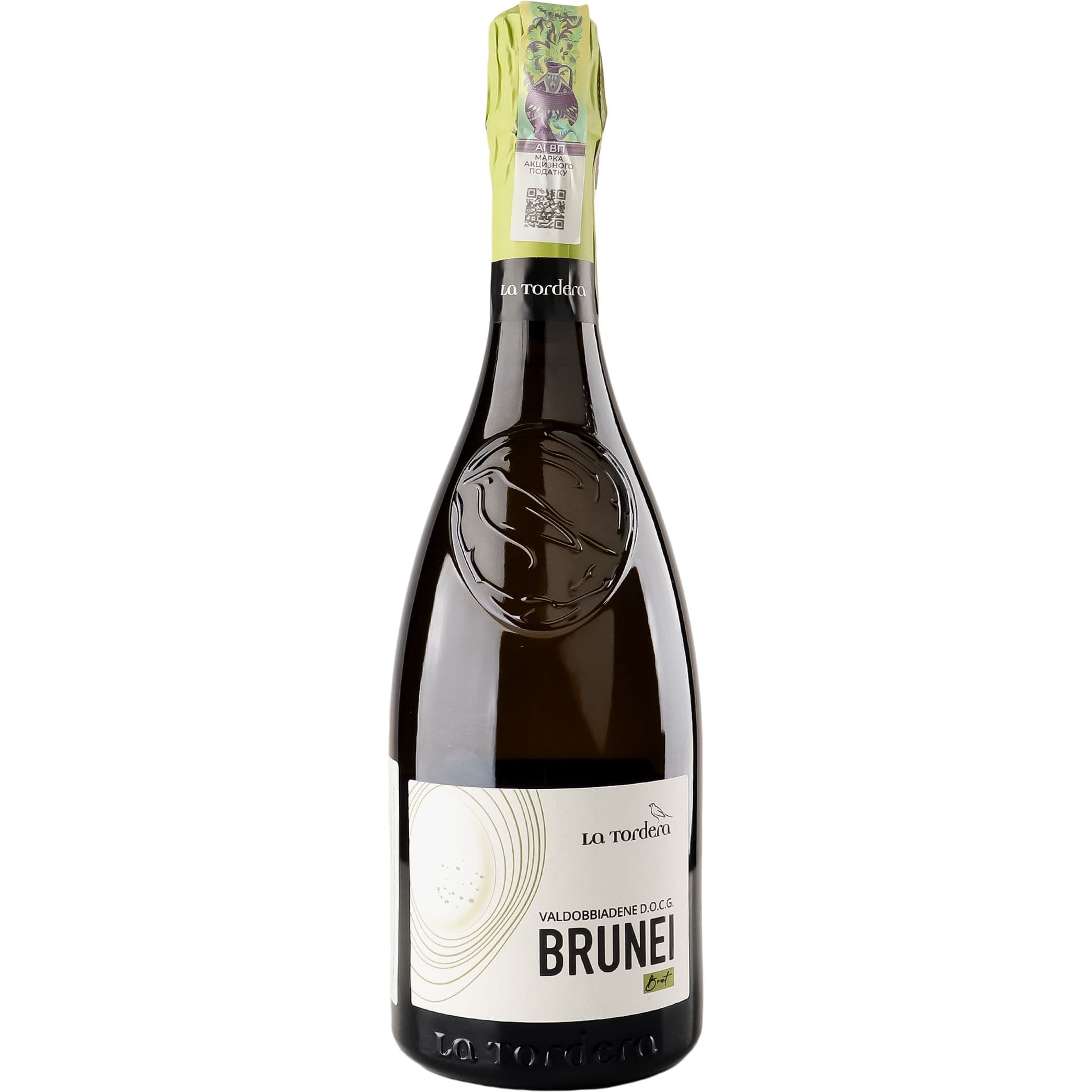 Вино ігристе La Tordera Prosecco Valdobbiadene Superiore Brunei Spumante Brut біле брют 11.5% 0.75 л (1030) - зображення 1
