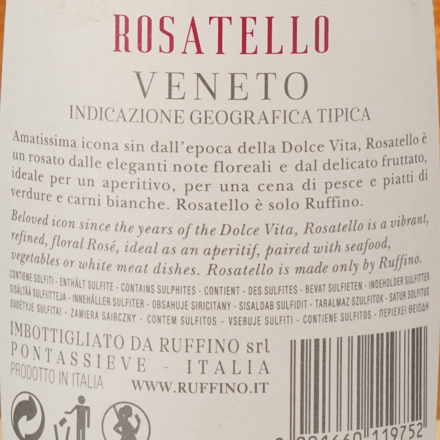 Вино Ruffino Rosatello, рожеве, сухе, 12%, 0,75 л - зображення 3