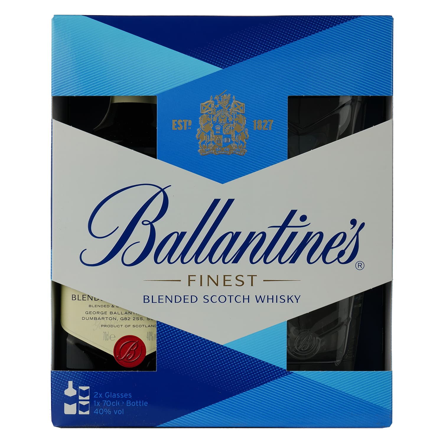 Набір Віскі Ballantine's Finest 40% 0.7 л + 2 келихи (732960) - зображення 1