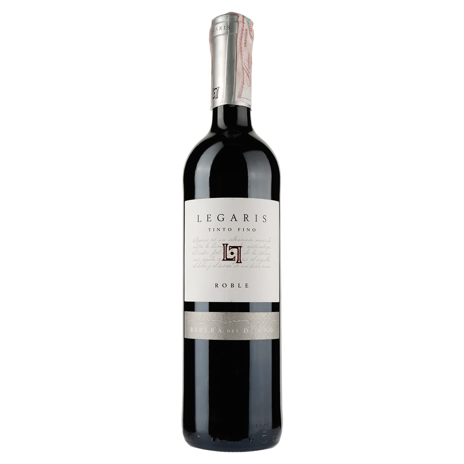 Вино Legaris Roble DO Ribera del Duero, червоне, сухе, 0,75 л - зображення 1