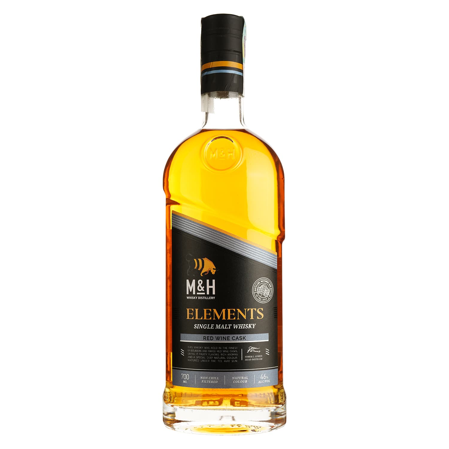 Віскі M&H Elements Red Wine Cask Single Malt Whisky 46% 0.7 л в подарунковій коробці - зображення 2