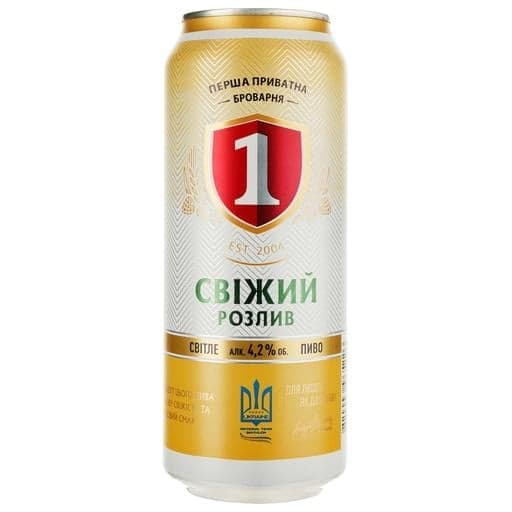 Пиво Перша Приватна Броварня Свіжий Розлив, світле, 4,2%, з/б, 0,5 л - зображення 1