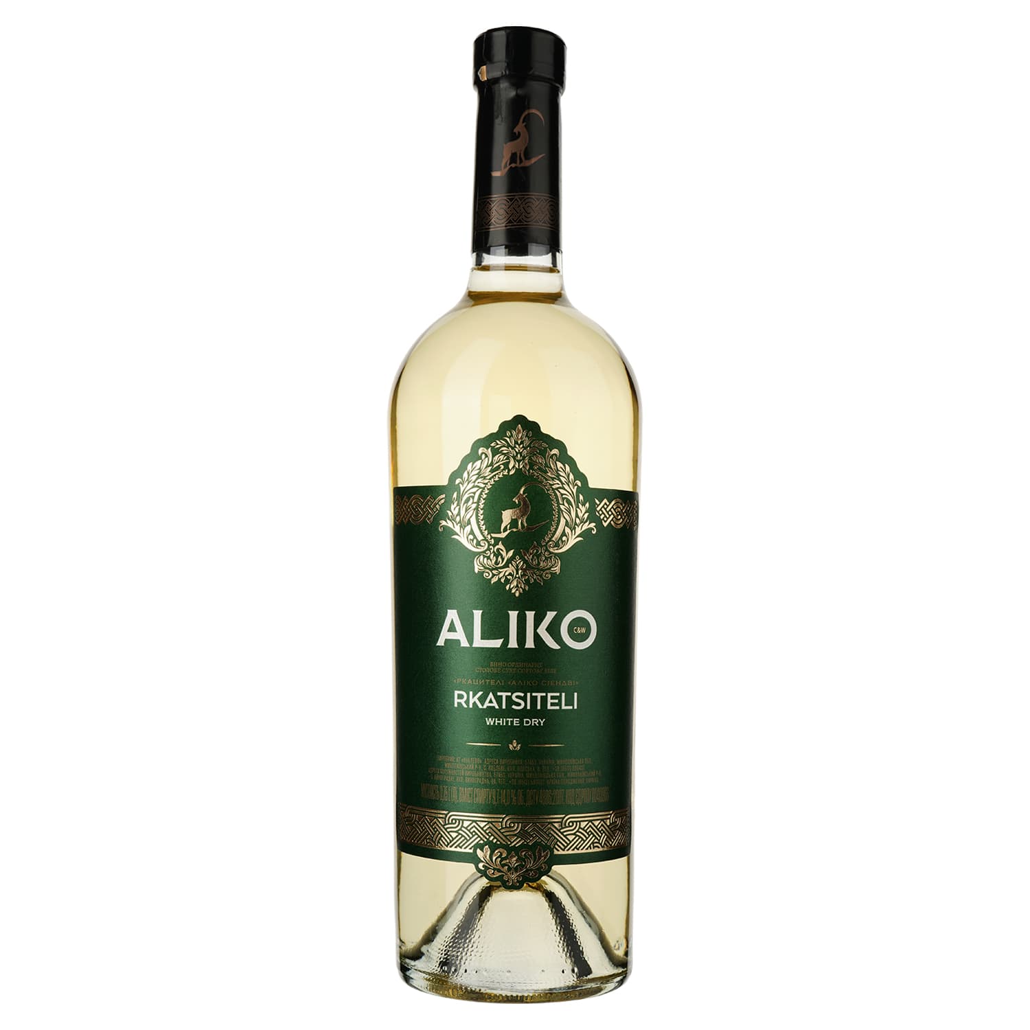Вино Aliko Ркацителі, біле, сухе, 9,7-14%, 0,75 л - зображення 1