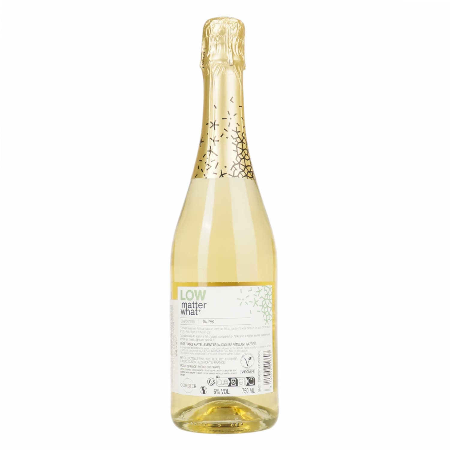 Вино ігристе Cordier Low Matter What Chardonnay біле напівсухе 0.75 л - зображення 3