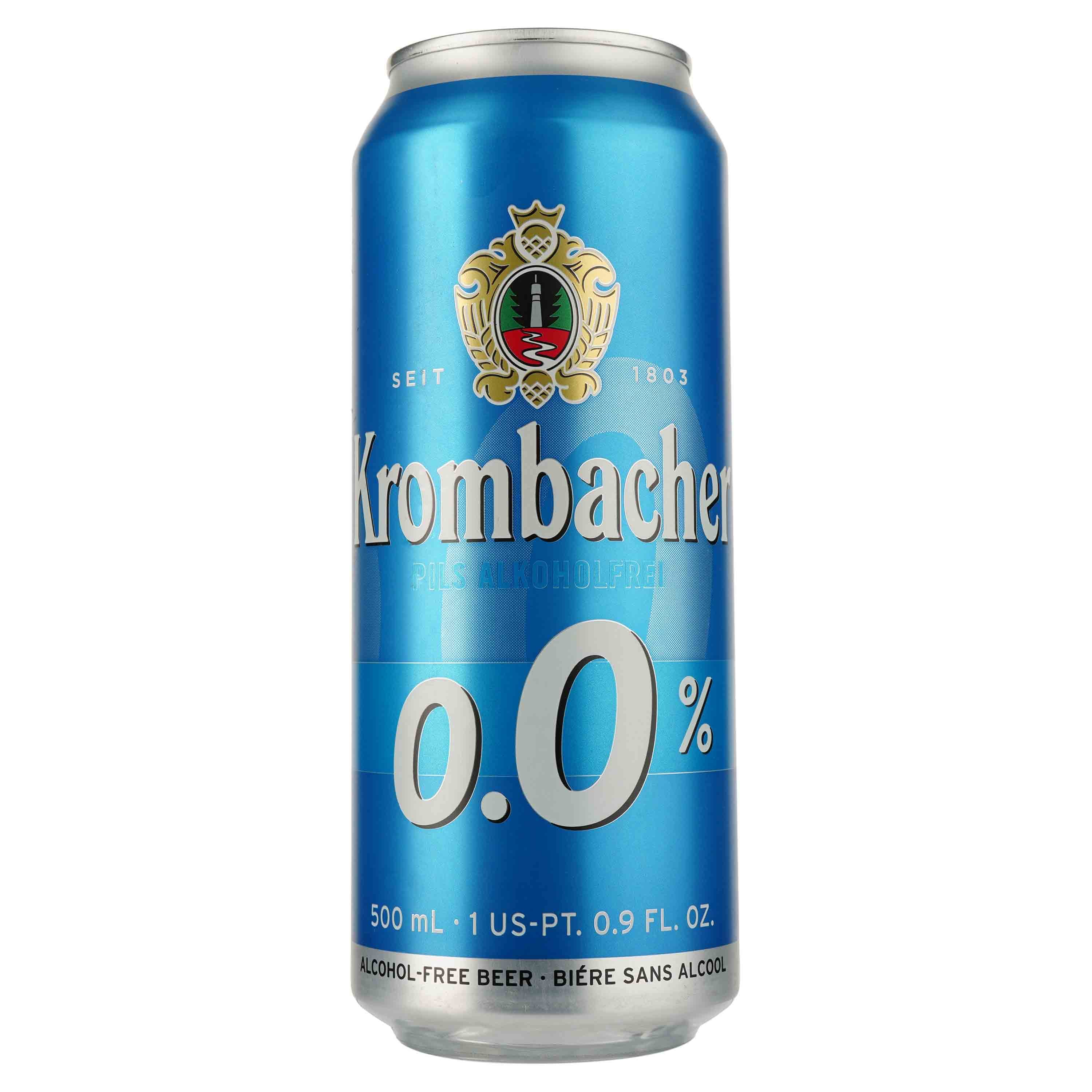 Пиво Krombacher Pils, безалкогольне, світле, фільтроване, з/б, 0,5 л - зображення 1