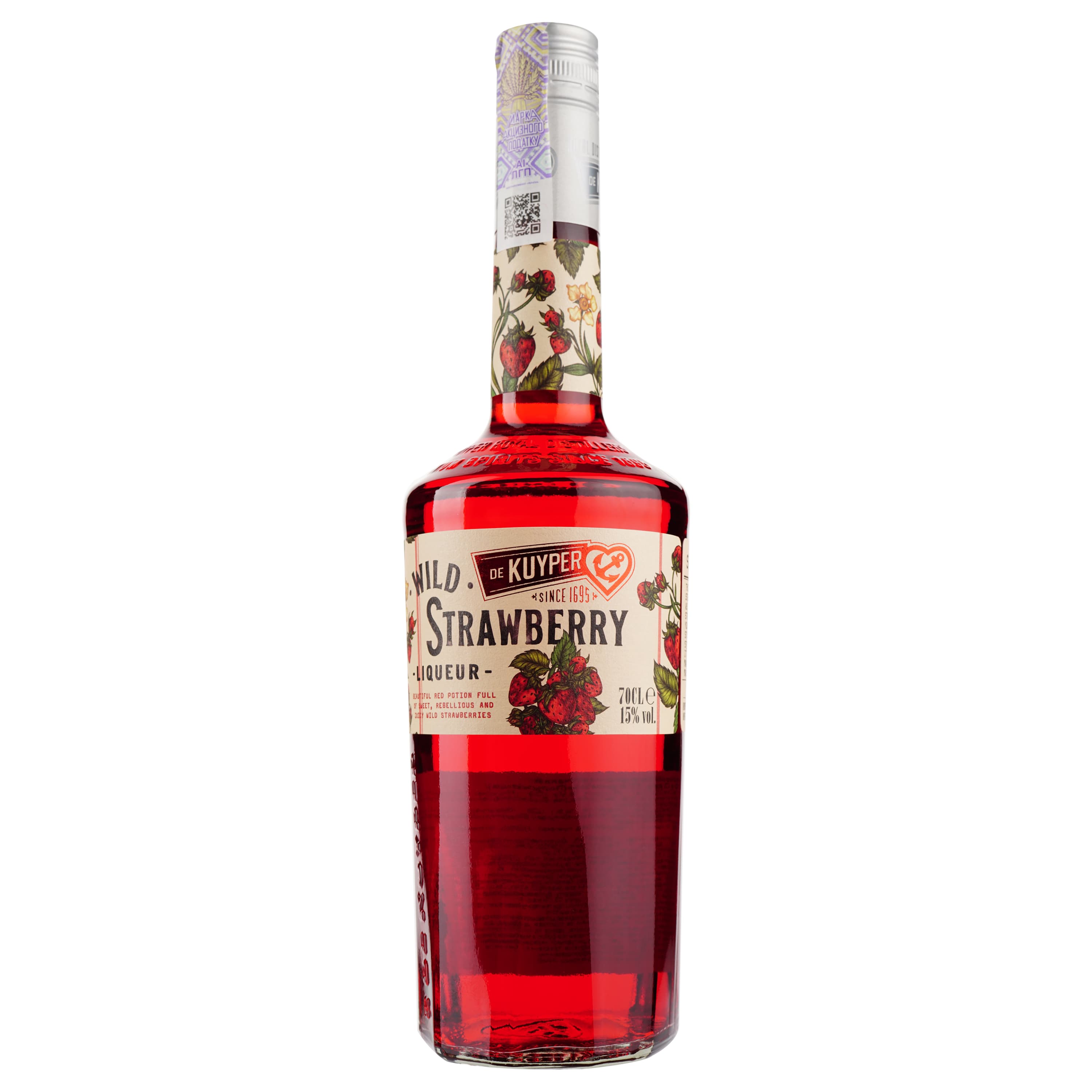 Лікер De Kuyper Wild Strawberry Полуниця, 15%, 0,7 л - зображення 1