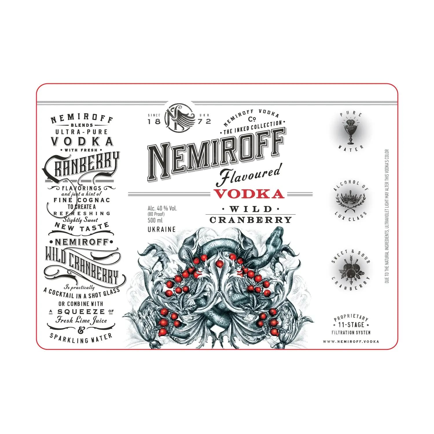 Настоянка Nemiroff Wild Cranberry 40% 0.5 л - зображення 5