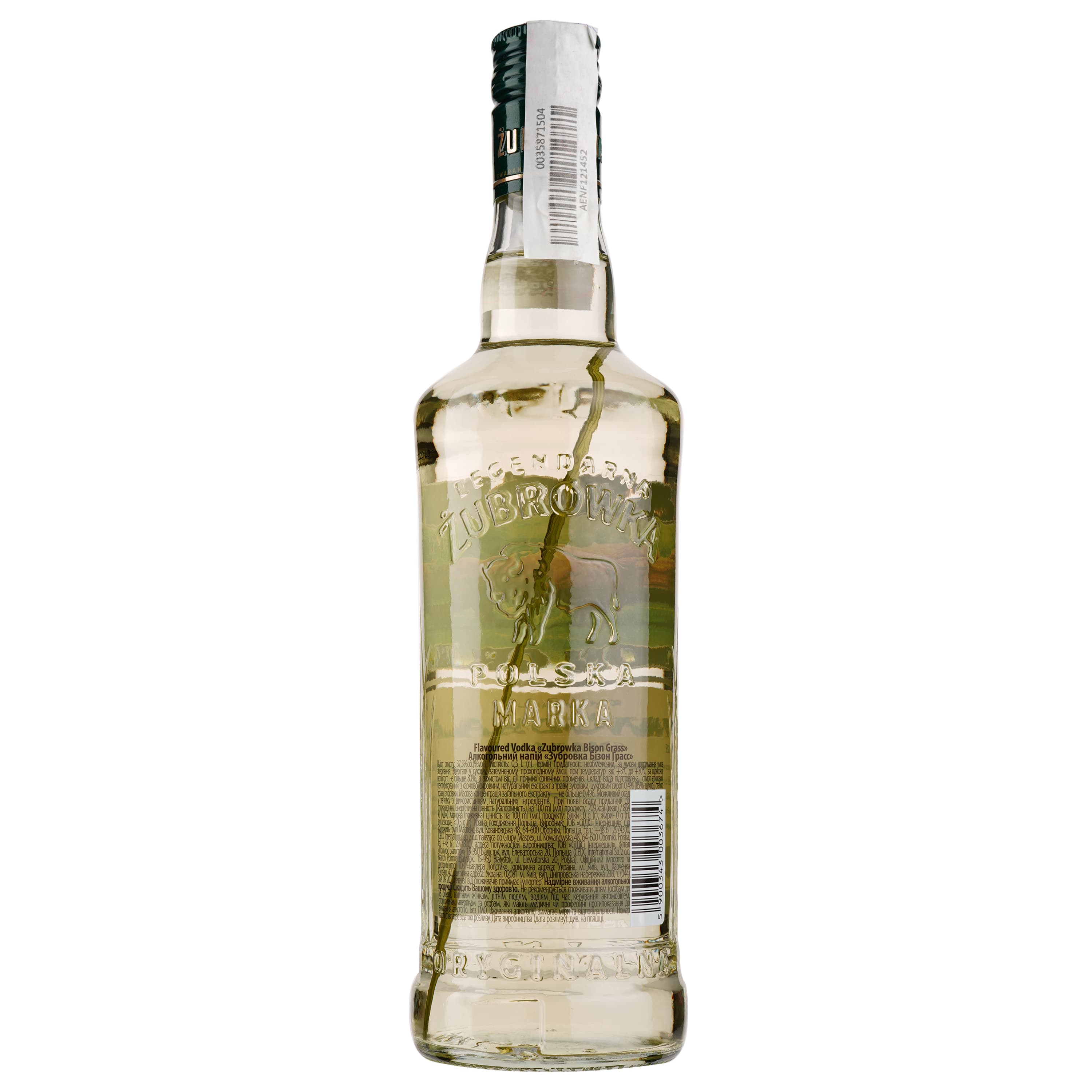 Алкогольний напій Zubrowka Bison 37.5% 0.5 л (484578) - зображення 2