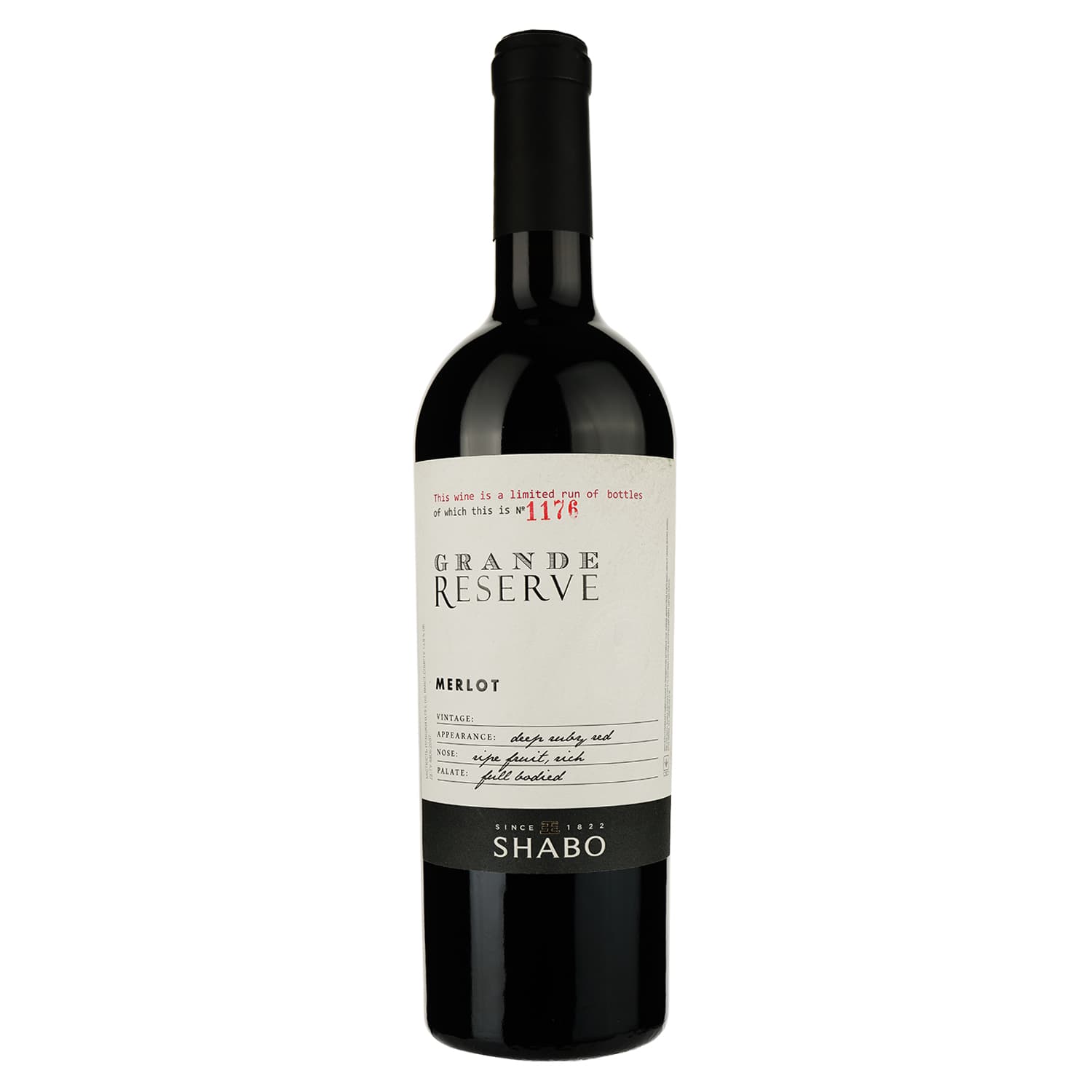 Вино Shabo Grande Reserve Мерло, червоне, сухе, 13,6%, 0,75 л - зображення 1