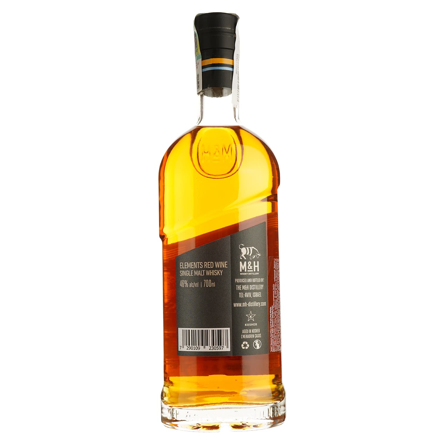 Віскі M&H Elements Red Wine Cask Single Malt Whisky 46% 0.7 л в подарунковій коробці - зображення 3