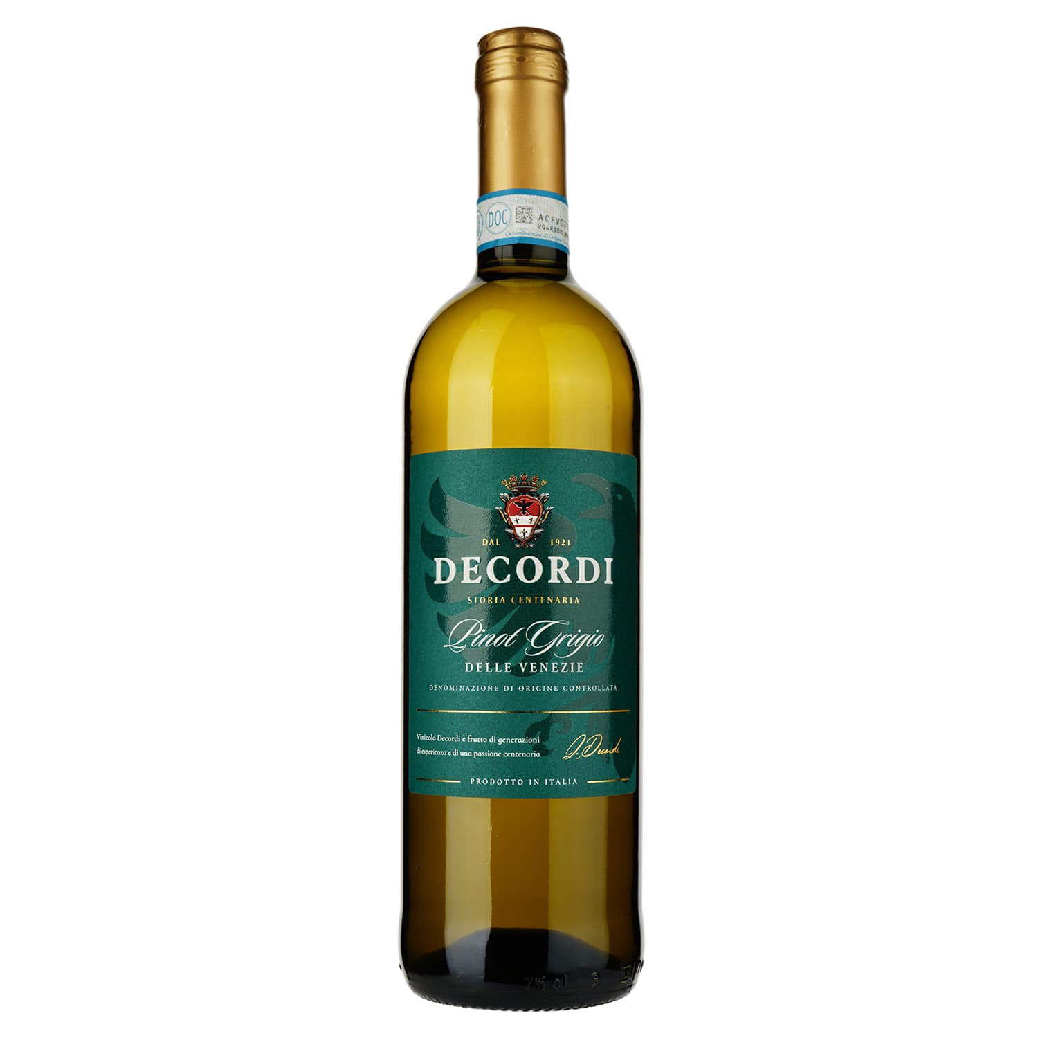 Вино Decordi Pinot Grigio delle Venezie, біле, сухе, 11,5%, 0,75 л - зображення 1