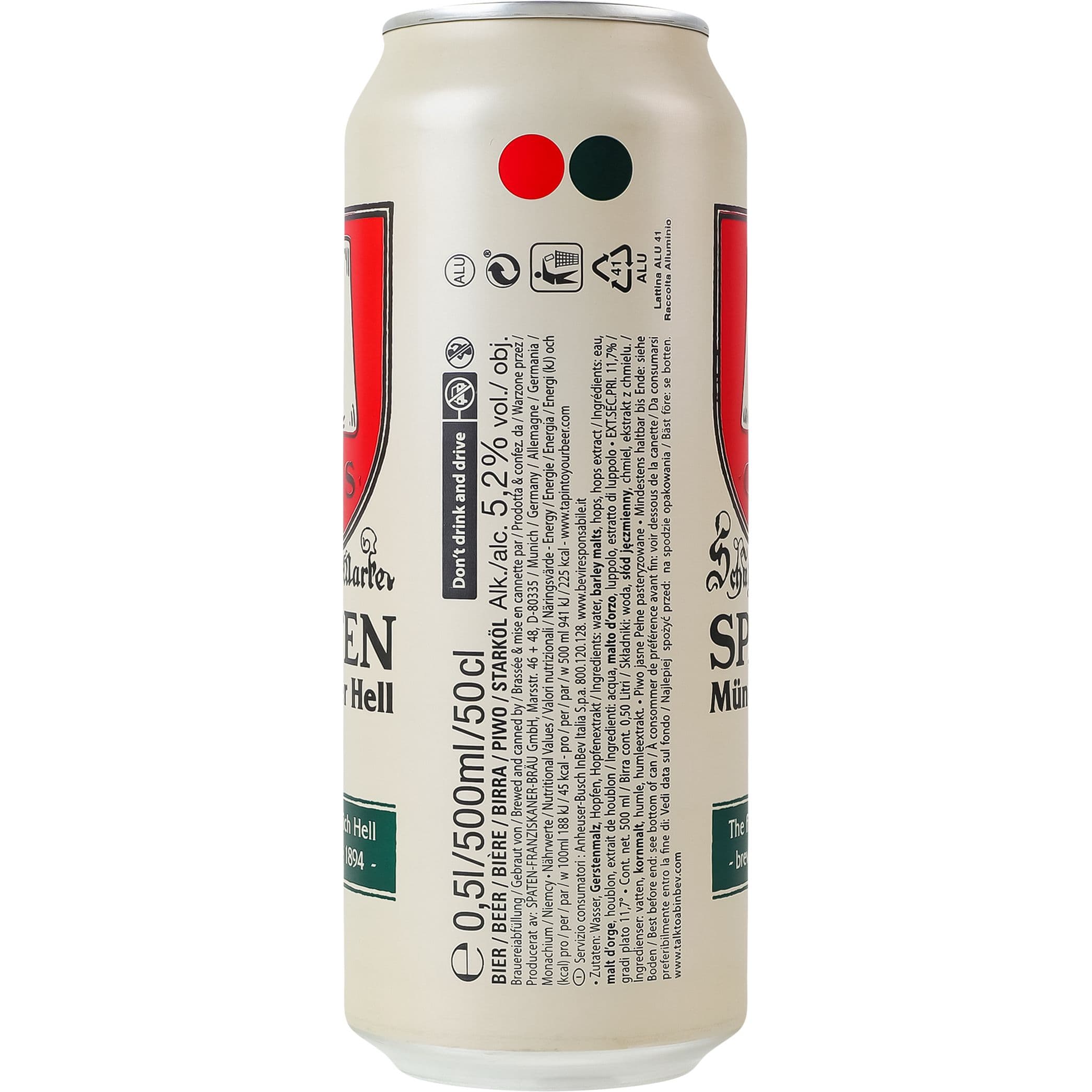 Пиво Spaten Münchner Hell, світле, фільтроване, 5,2%, з/б, 0,5 л (786386) - зображення 3