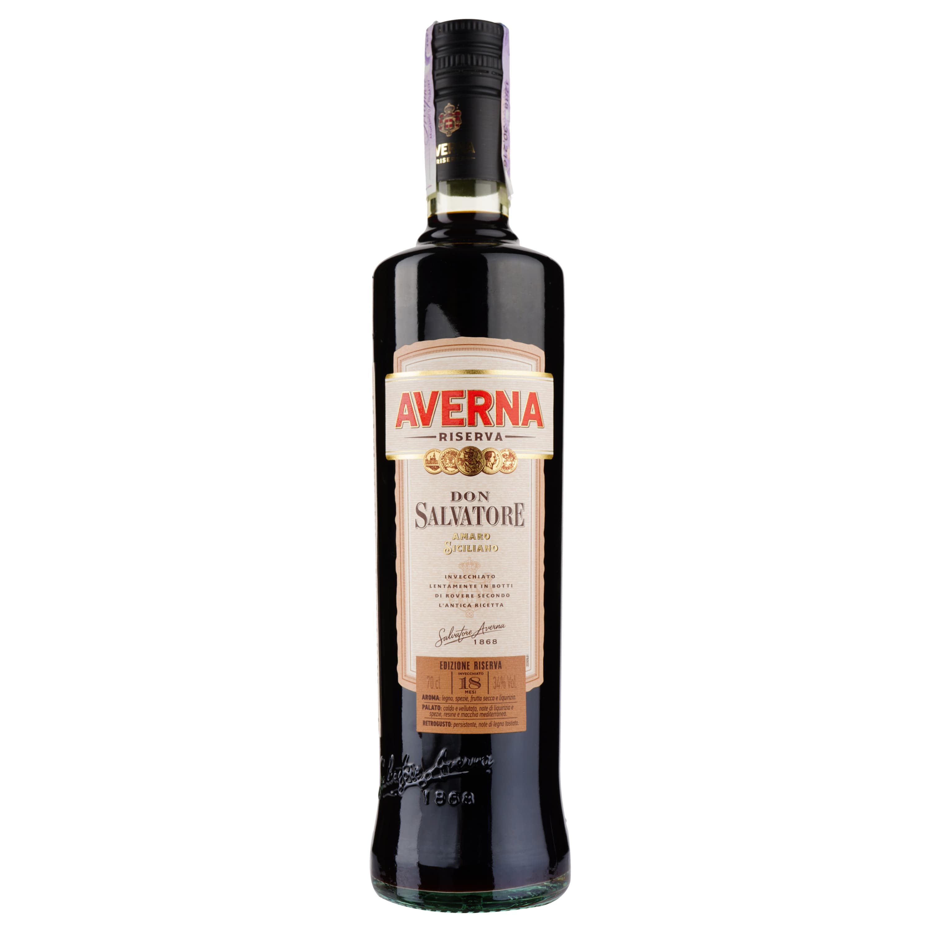 Лікер Averna Don Salvatore Amaro Siciliano, 34%, 0,7 л - зображення 1