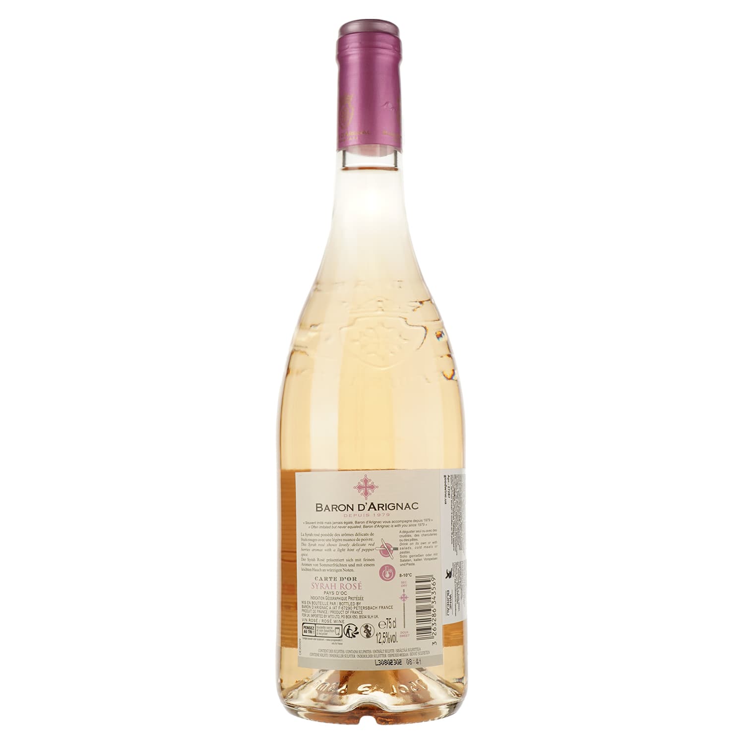 Вино Baron d'Arignac Syrah Rose, 12%, 0,75 л - зображення 2