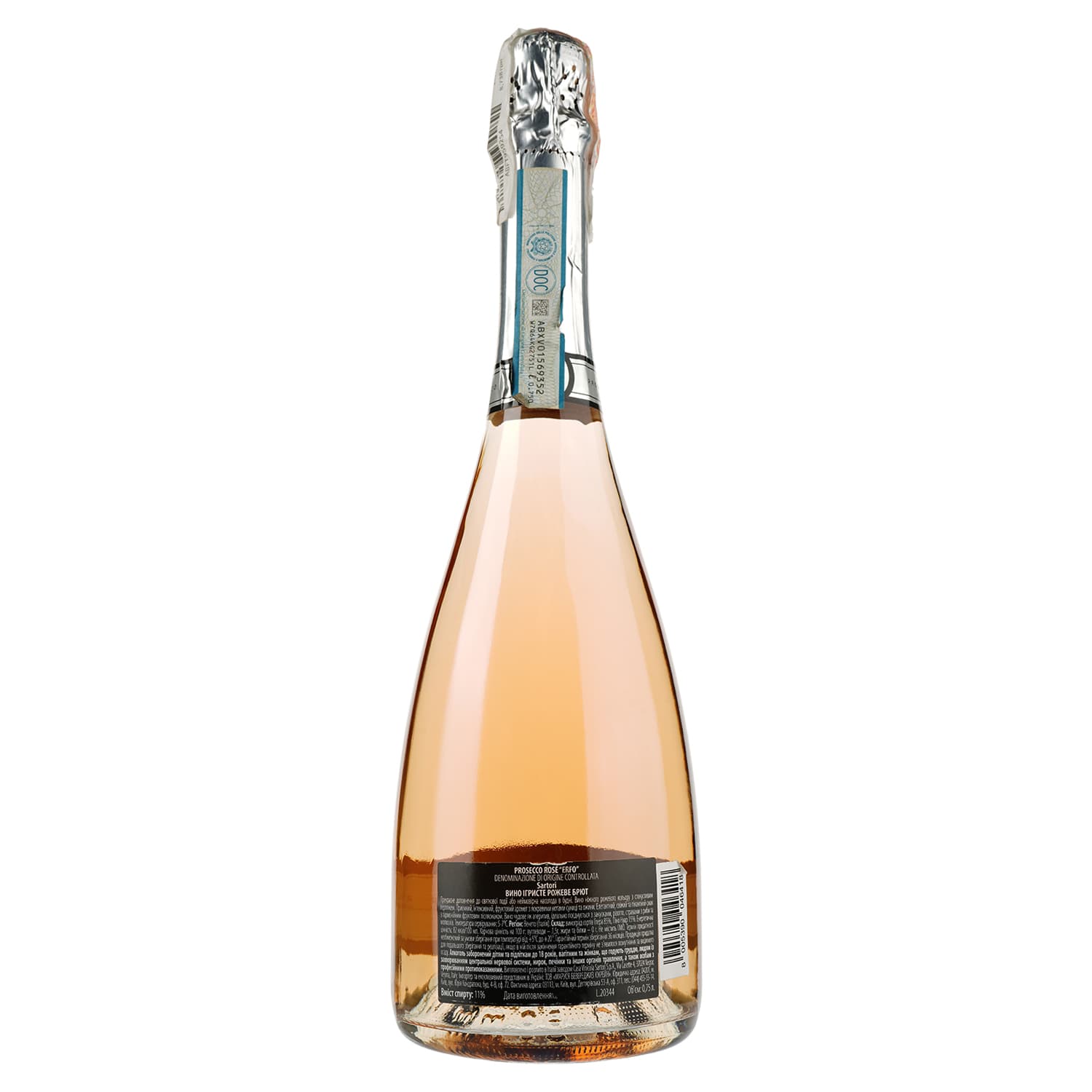 Ігристе вино Sartori Prosecco DOC Rose Brut Erfo, рожеве, брют, 11%, 0,75 л - зображення 2