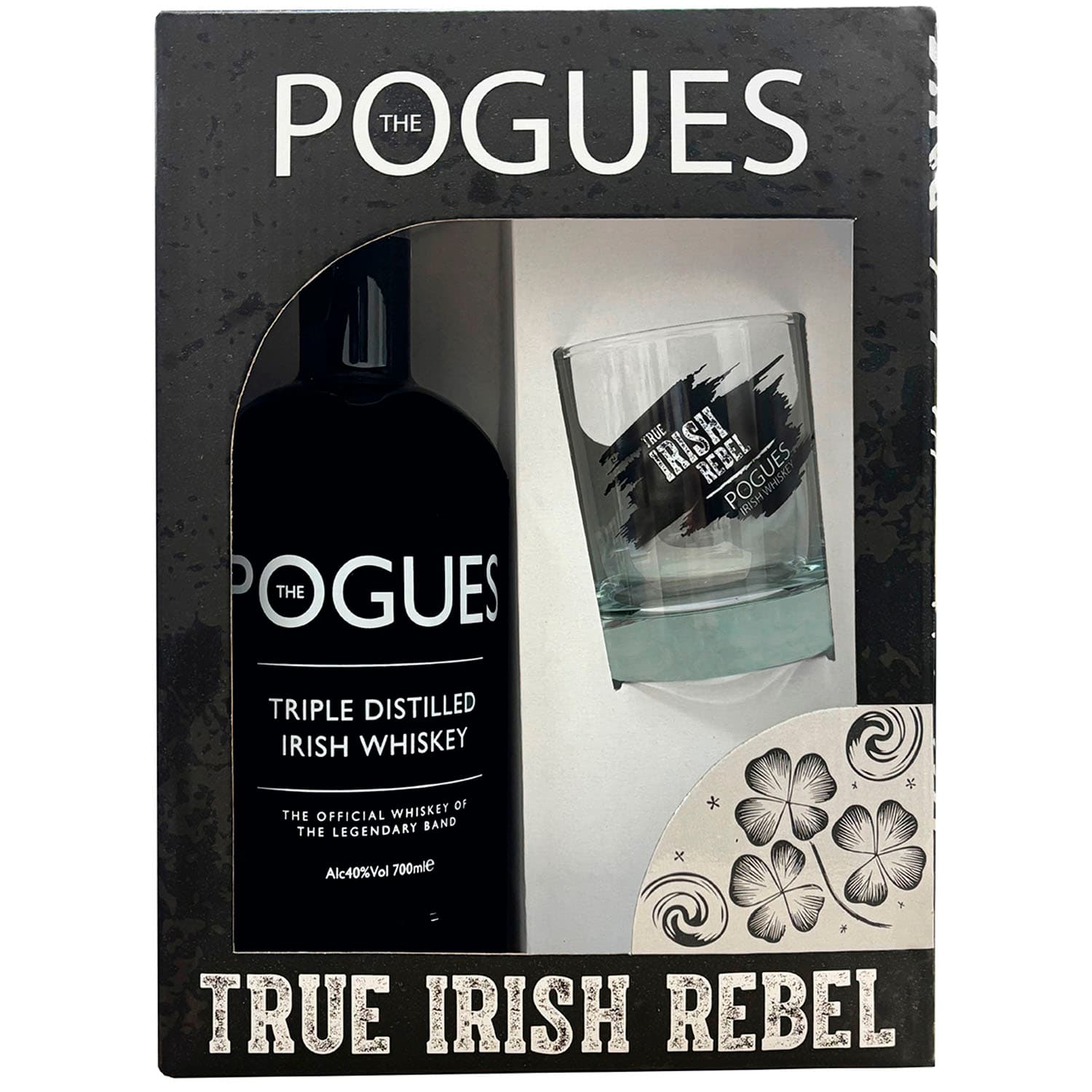 Набір Віскі The Pogues Blended Irish Whiskey 40%, 0.7 л + склянка 290 мл в подарунковій упаковці - зображення 1