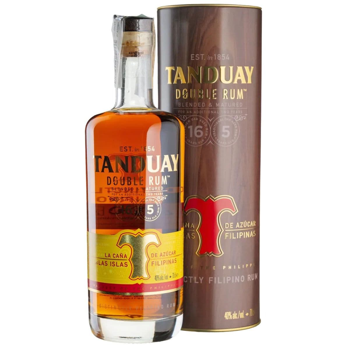 Ром Tanduay Double Rum 40% 0.7 л в тубусі - зображення 1
