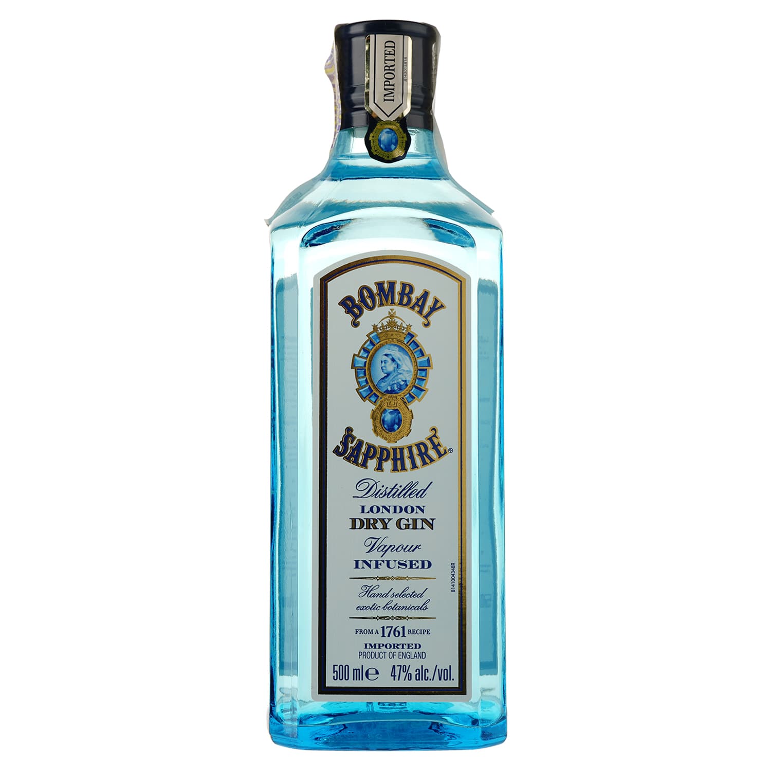 Упаковка джину Bombay Sapphire London Dry Gin 47% 6 л (0.5 л х 12 шт.) - зображення 2