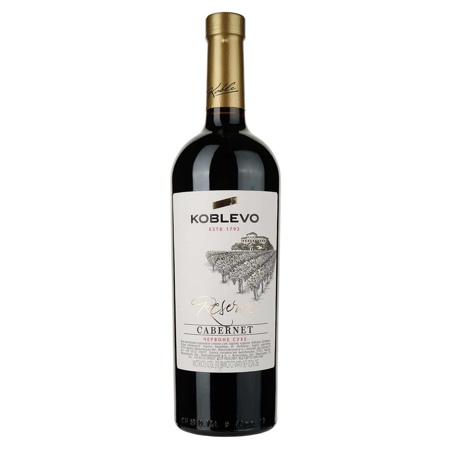 Вино Koblevo Exclusive Collection Каберне, 9,7-13%, 0,75 л (637603) - зображення 1