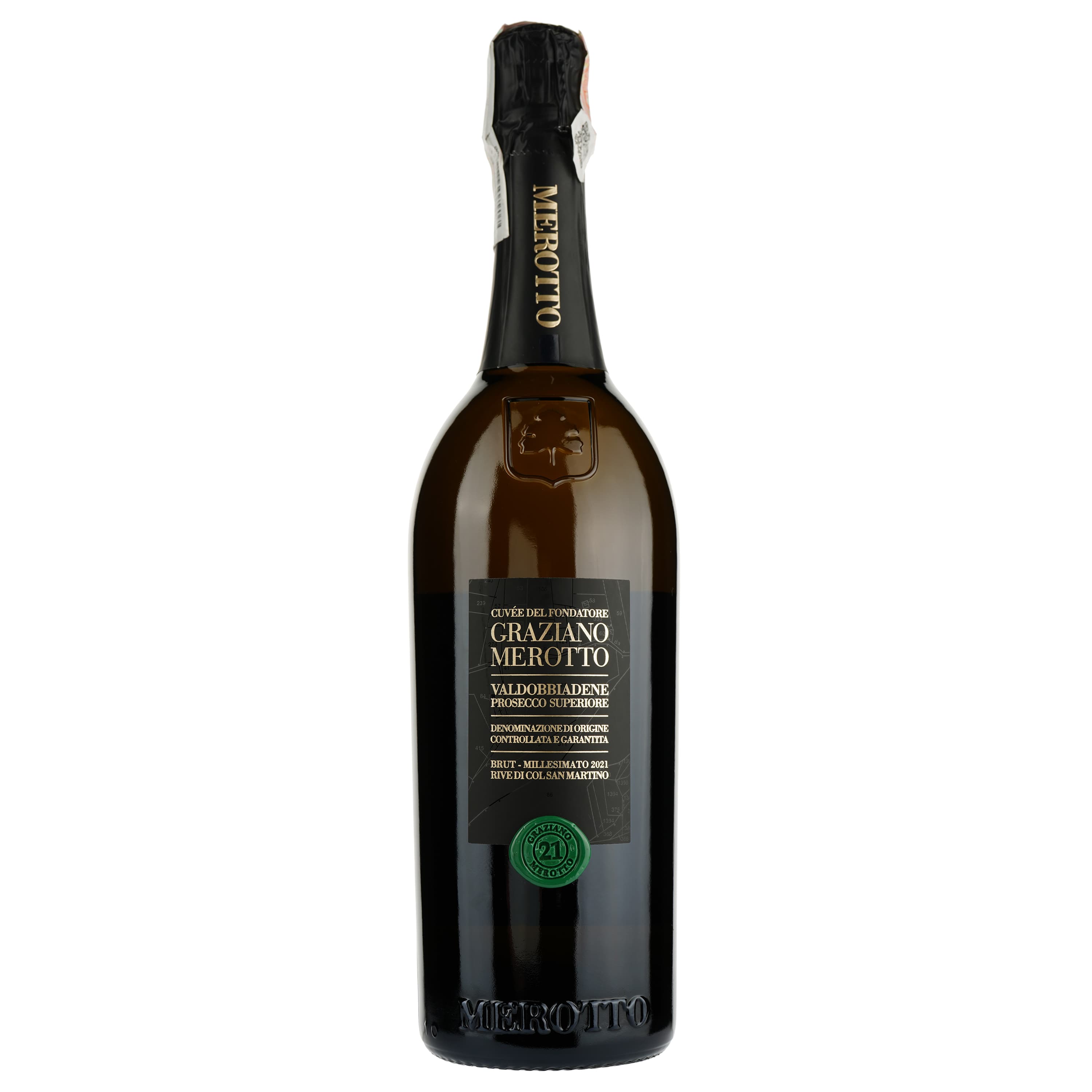 Вино ігристе Merotto Graziano Merotto Cuvee Del Fondatore Millesimato Valdobbiadene Prosecco Superiore Brut, біле, брют, 0,75 л - зображення 1
