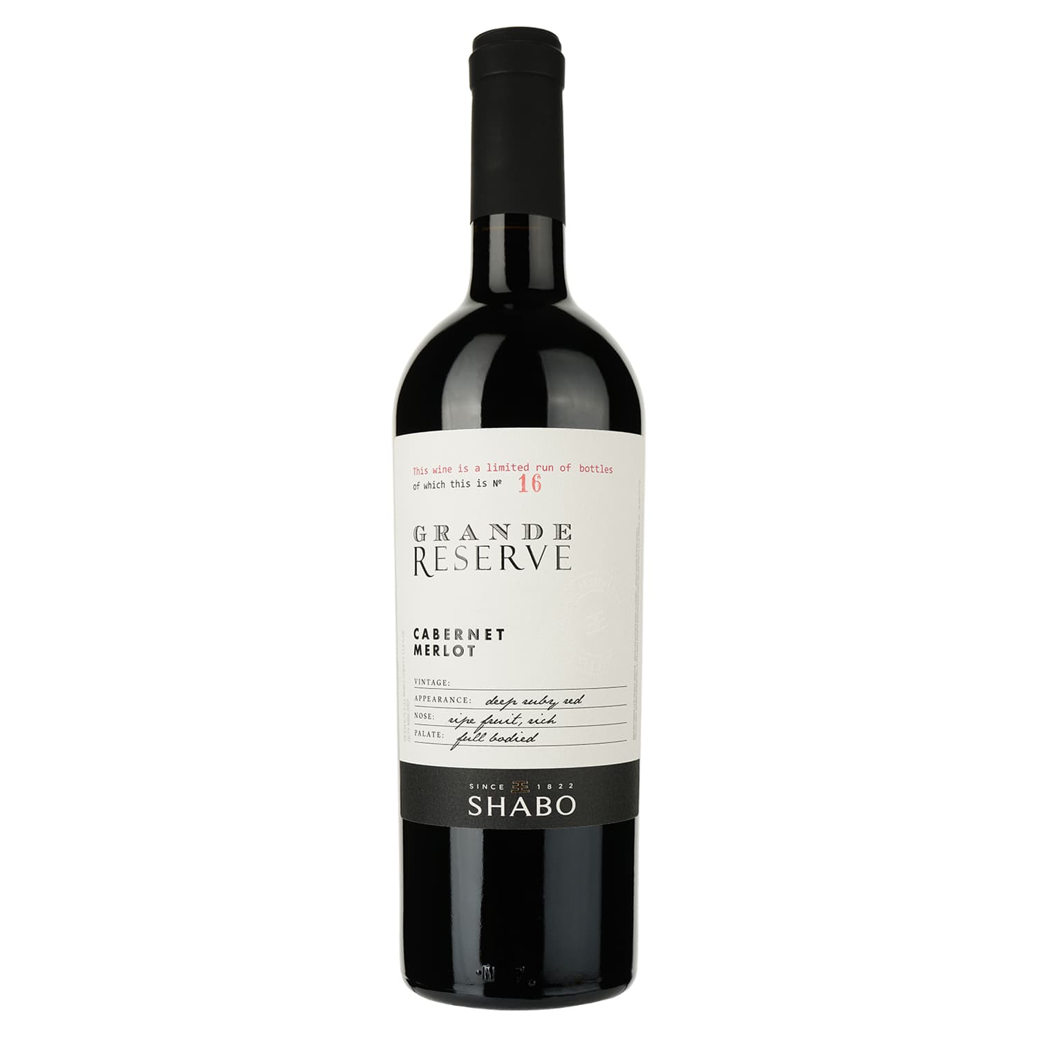 Вино Shabo Grand Reserve Cabernet Merlot, червоне, сухе, 13,3%, 0,75 л (877262) - зображення 1