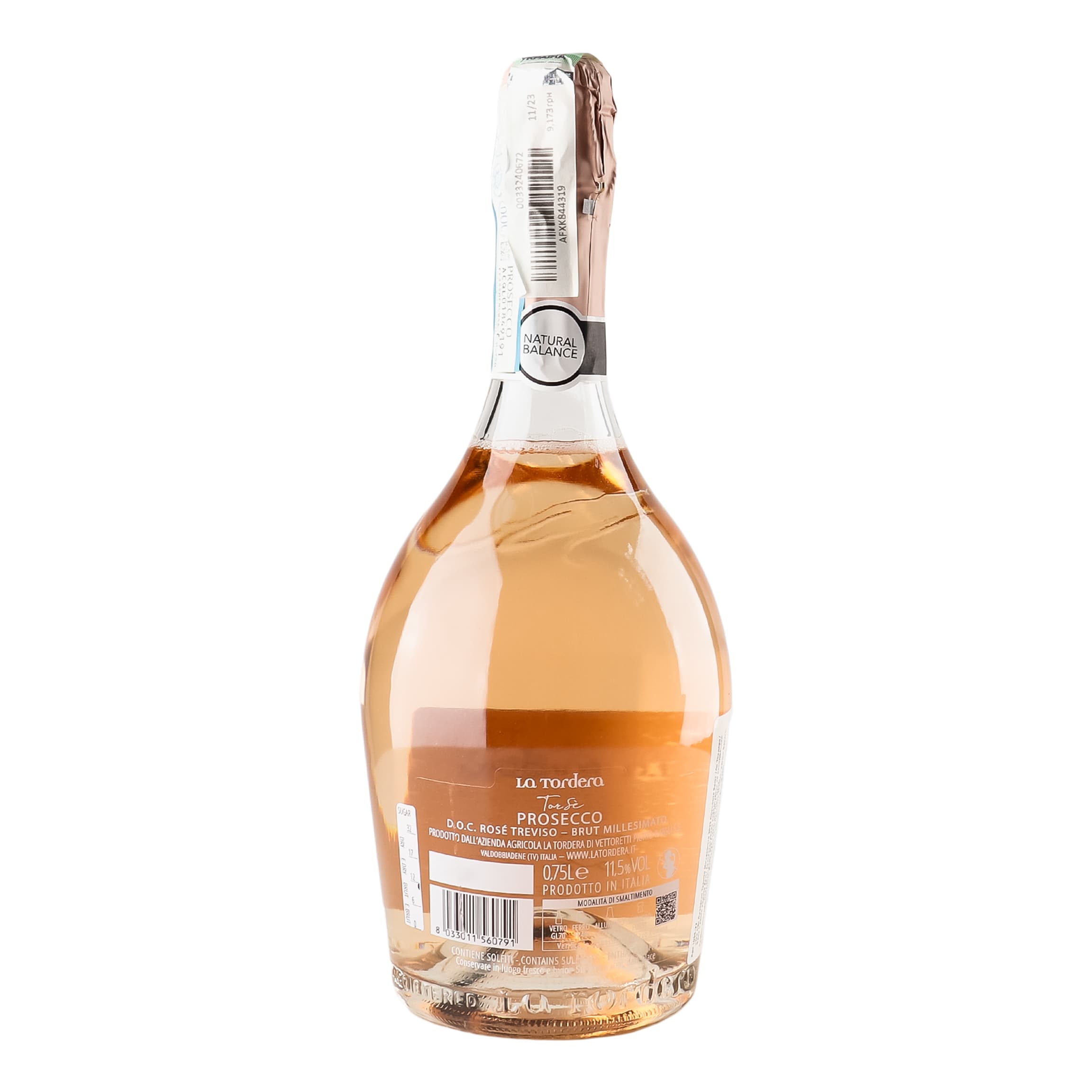 Ігристе вино La Tordera Prosecco Treviso DOC Torse Brut рожеве брют 11.5% 0.75 л (1055) - зображення 3