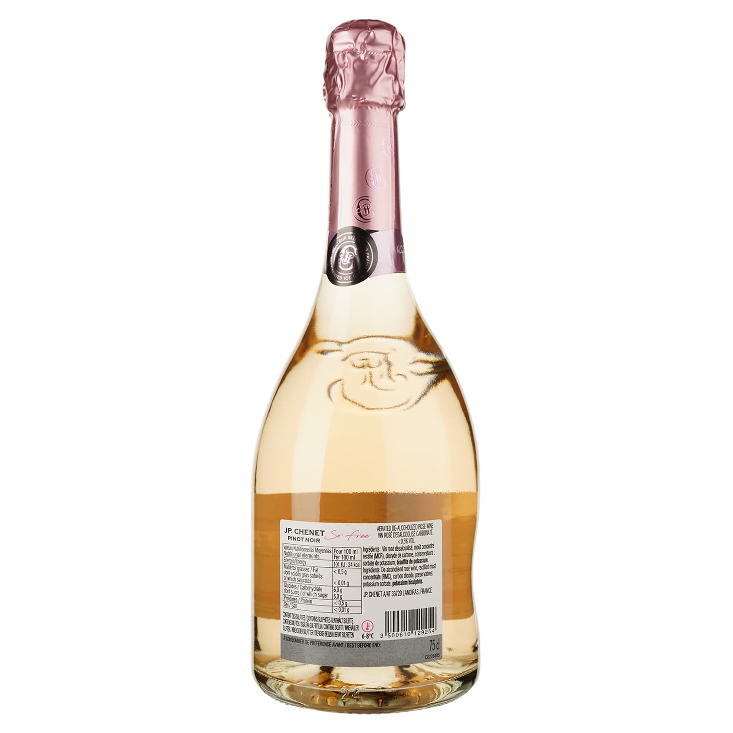 Вино ігристе безалкогольне J.P. Chenet Pino Noir Sparkling рожеве напівсолодке 0.75 л - зображення 2