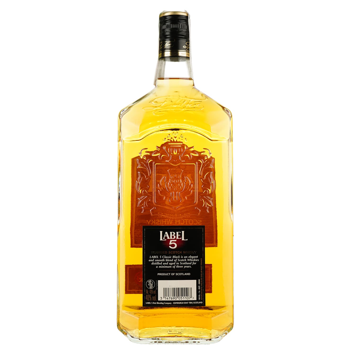 Віскі Label 5 Classic Black Blended Scotch Whisky 40% 1 л - зображення 2