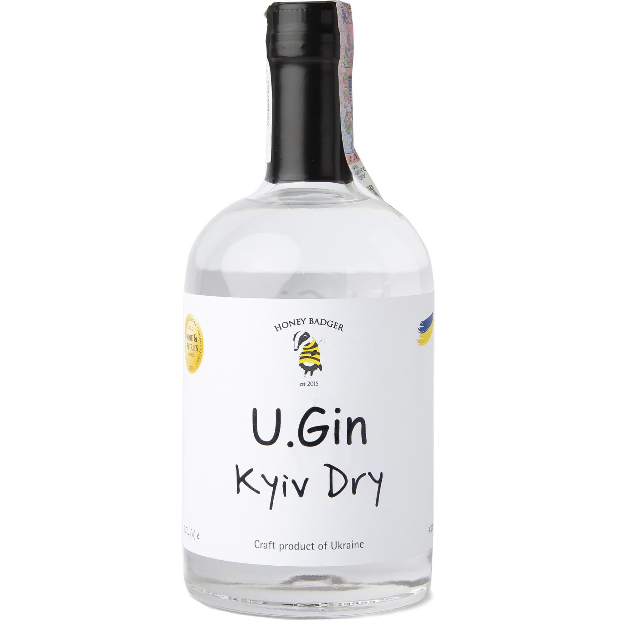 Джин Хані Баджер U.Gin Kyiv Dry 42% 0.5 л - зображення 1