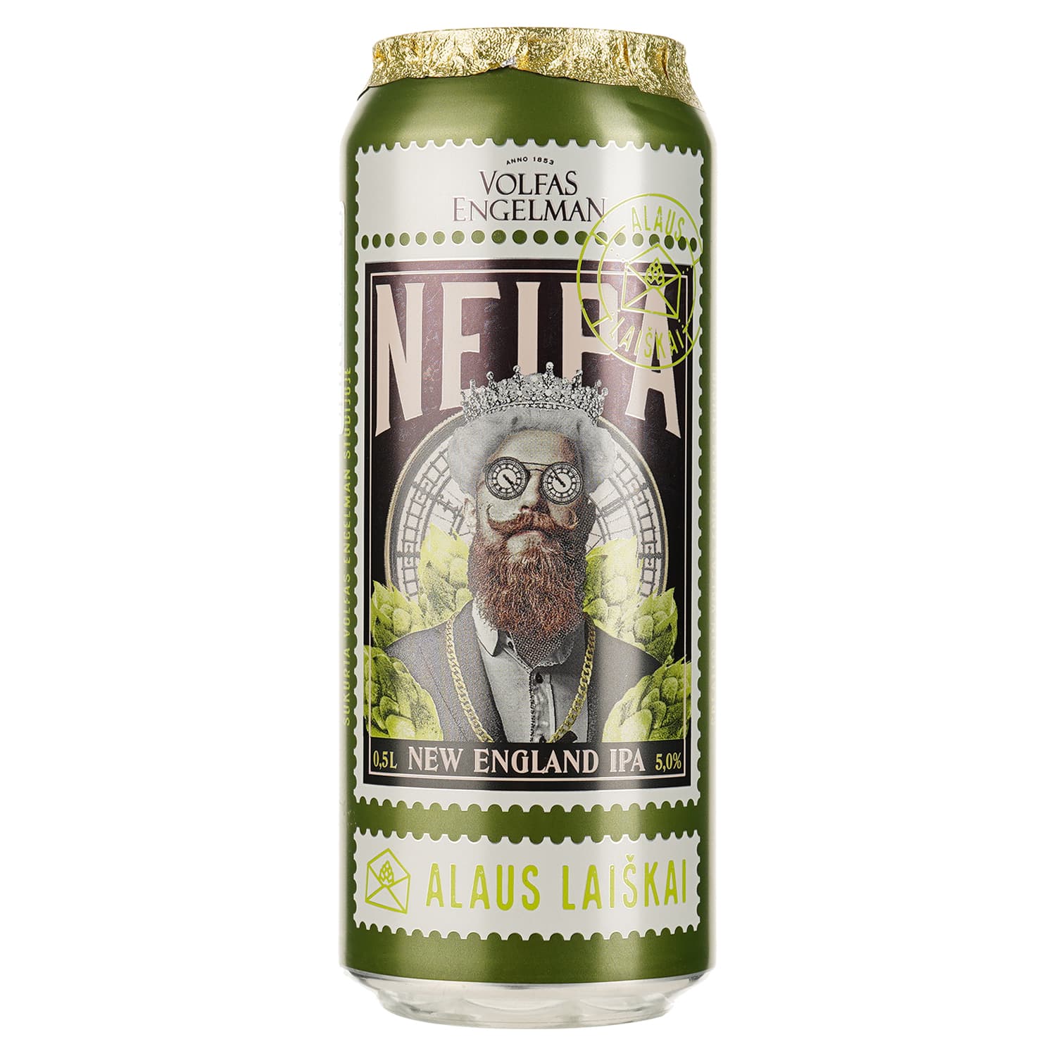 Пиво Volfas Engelman NeIpa, світле, з/б, 5%, 0,5 л - зображення 1