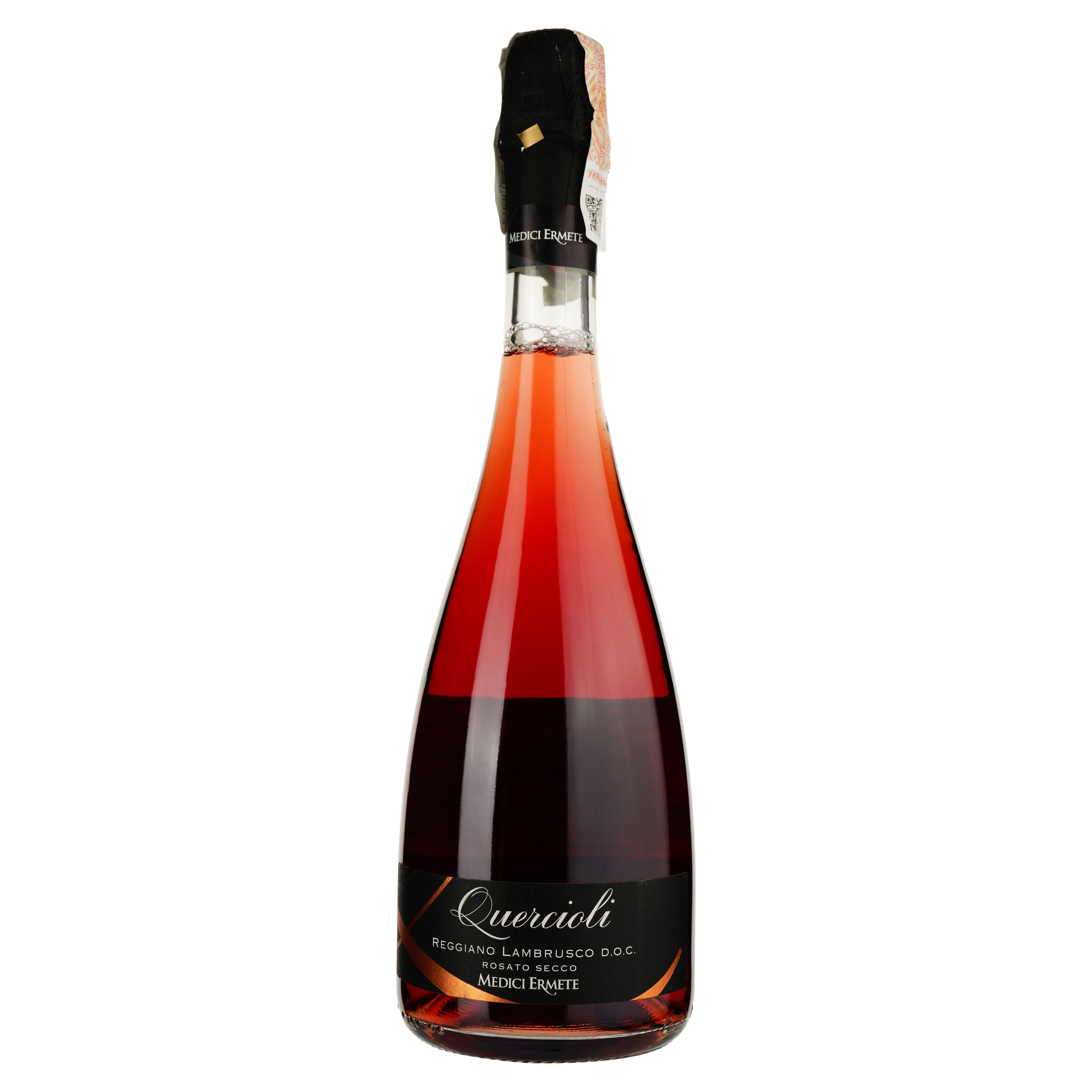 Ігристе вино Medici Ermete Quercioli Lambrusco Regg Frizzante DOC рожеве сухе 11% 0,75 л - зображення 1