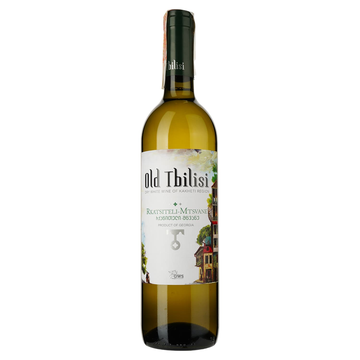 Вино Old Tbilisi Ркацителі-Мцване, біле, сухе, 12,5%, 0,75 л - зображення 1