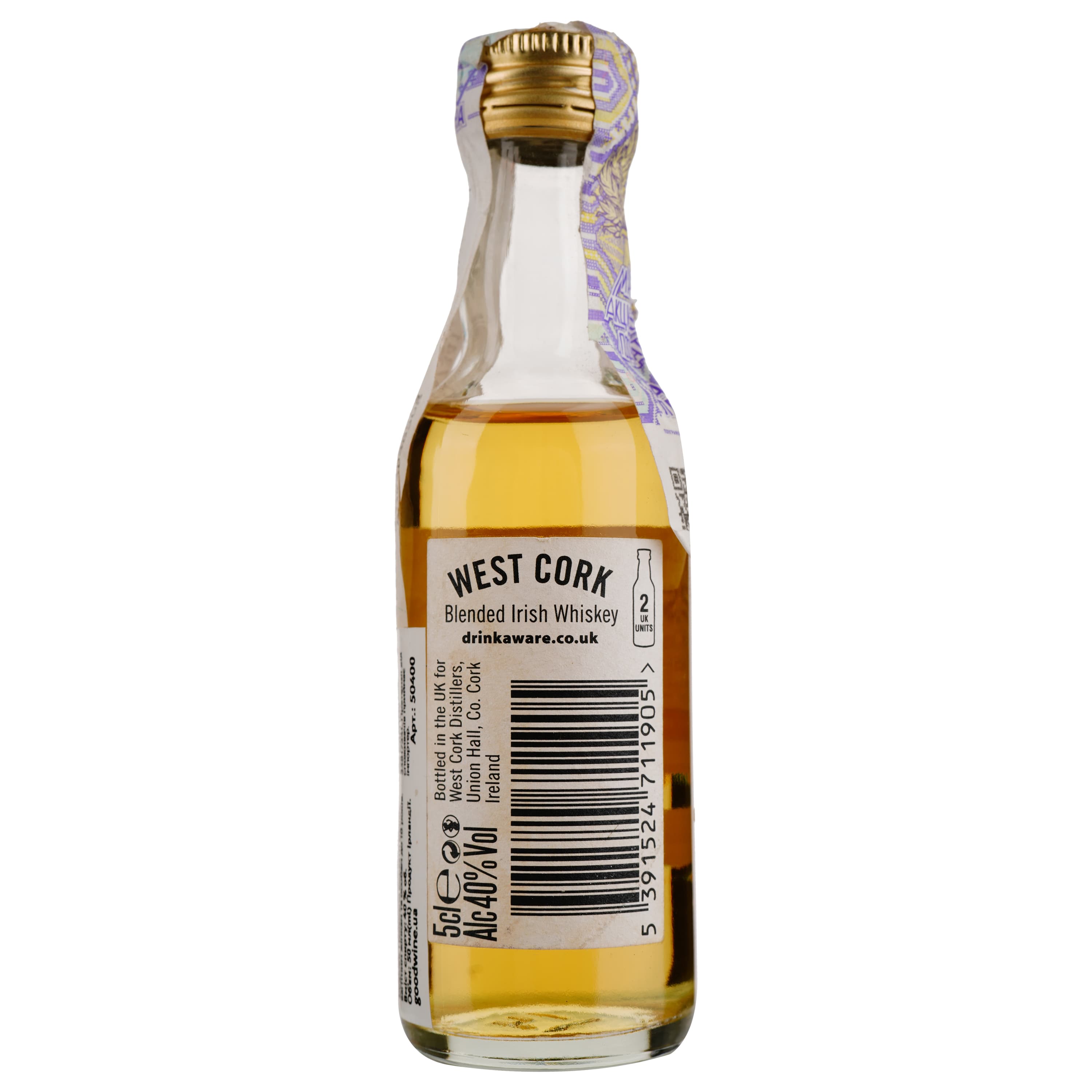 Віскі West Cork Bourbon Cask Blended Irish Whisky 40% 0.05 л - зображення 3