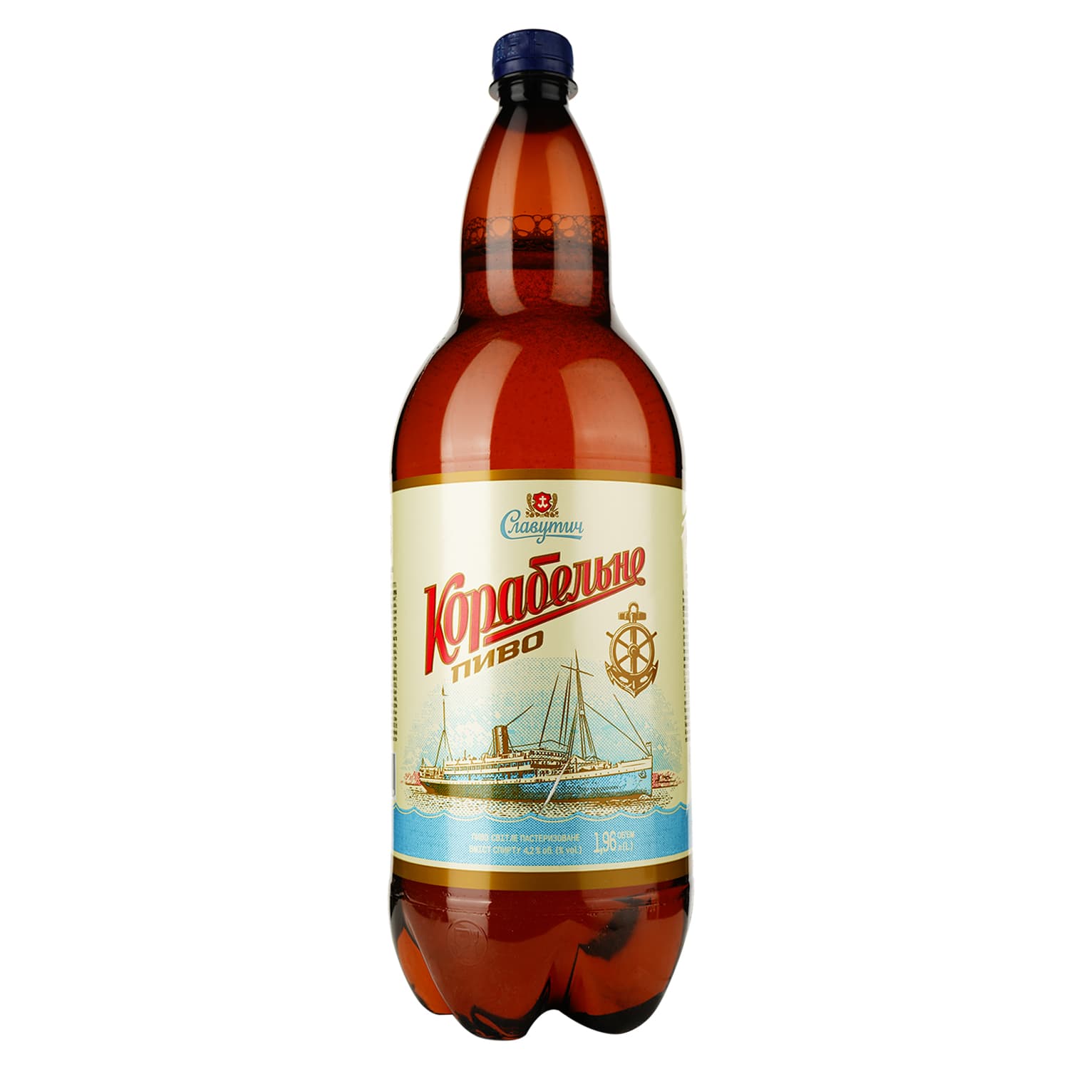 Пиво Славутич Корабельне, світле, фільтроване, 4.2%, 1.96 л - зображення 1