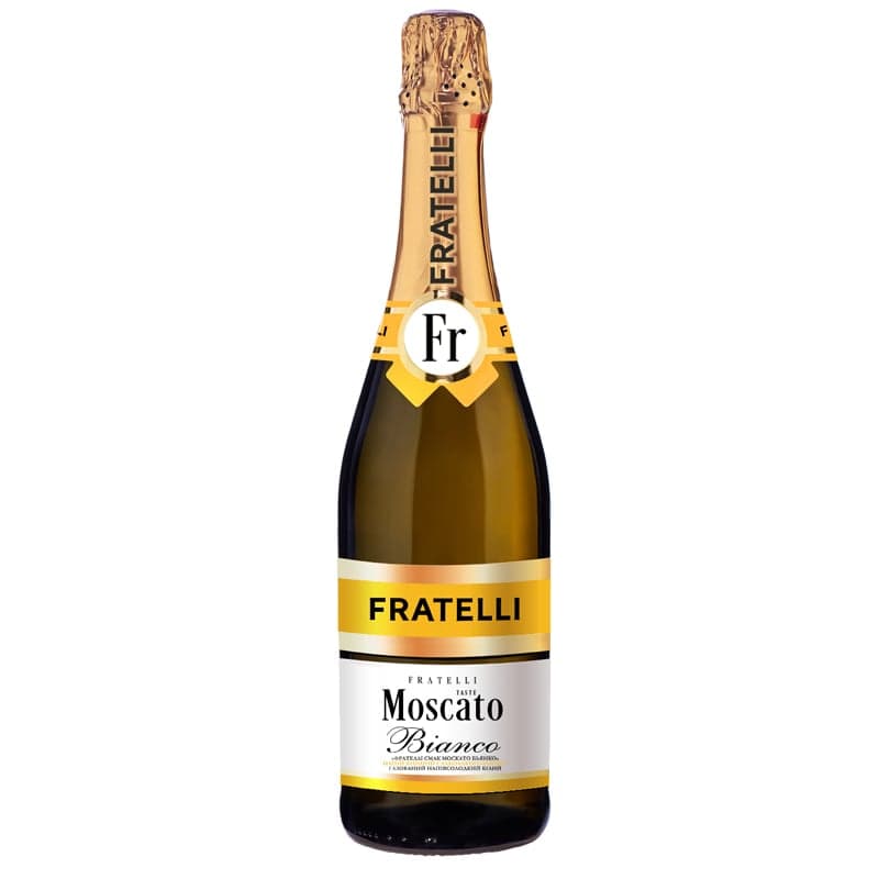 Напій винний Fratelli taste Moscato Bianco білий напівсолодкий слабоалкогольний газований 6-6.9% 0.75 л - зображення 1