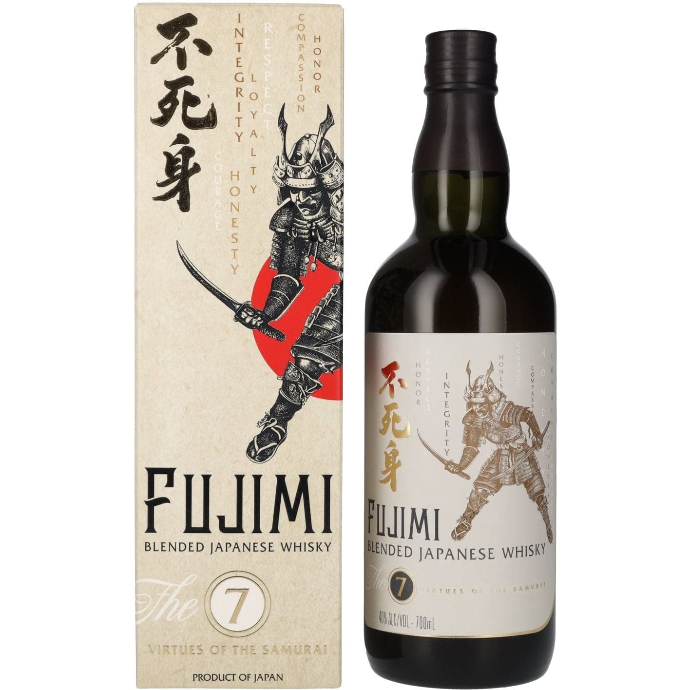 Віскі Fujimi The 7 Virtues of the Samurai Blended Japanese Whisky, 40%, у подарунковій упаковці, 0,7 л - зображення 1