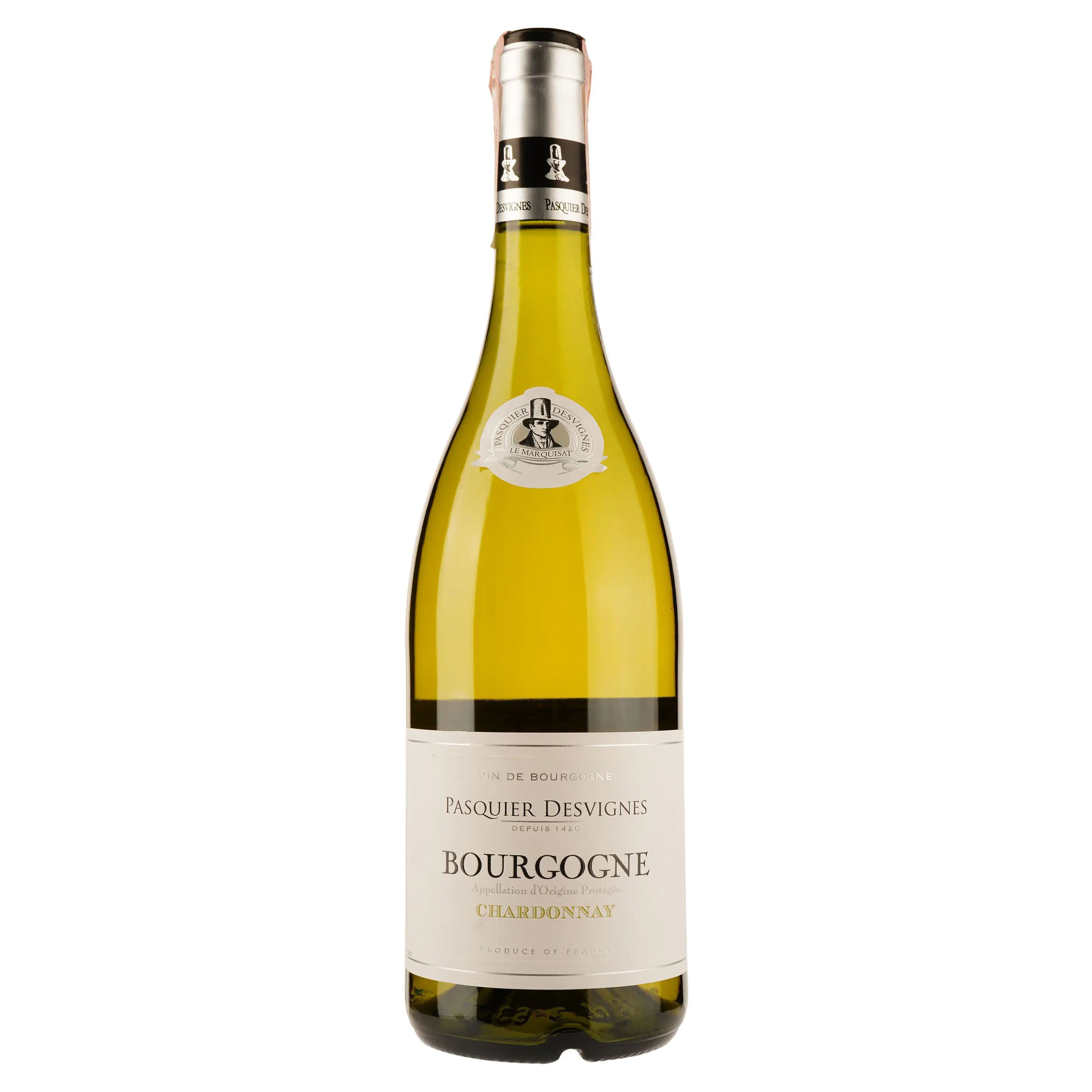 Вино Pasquier Desvignes Bourgogne Chardonnay, біле, сухе, 10,6-12,9%, 0,75 л - зображення 1