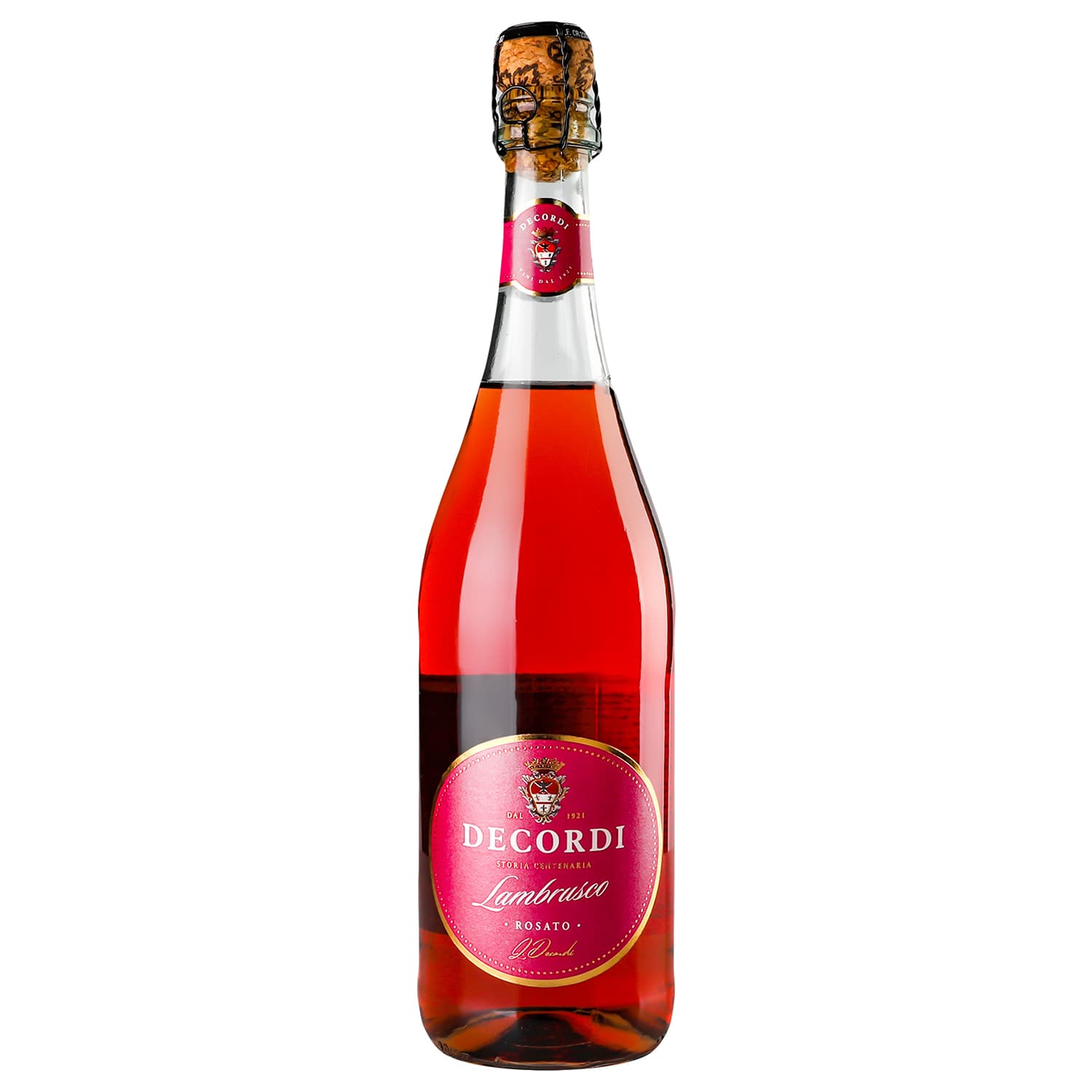 Вино ігристе Decordi Lambrusco Rosato Amabile, рожеве, напівсолодке, 8%, 0,75 л - зображення 1