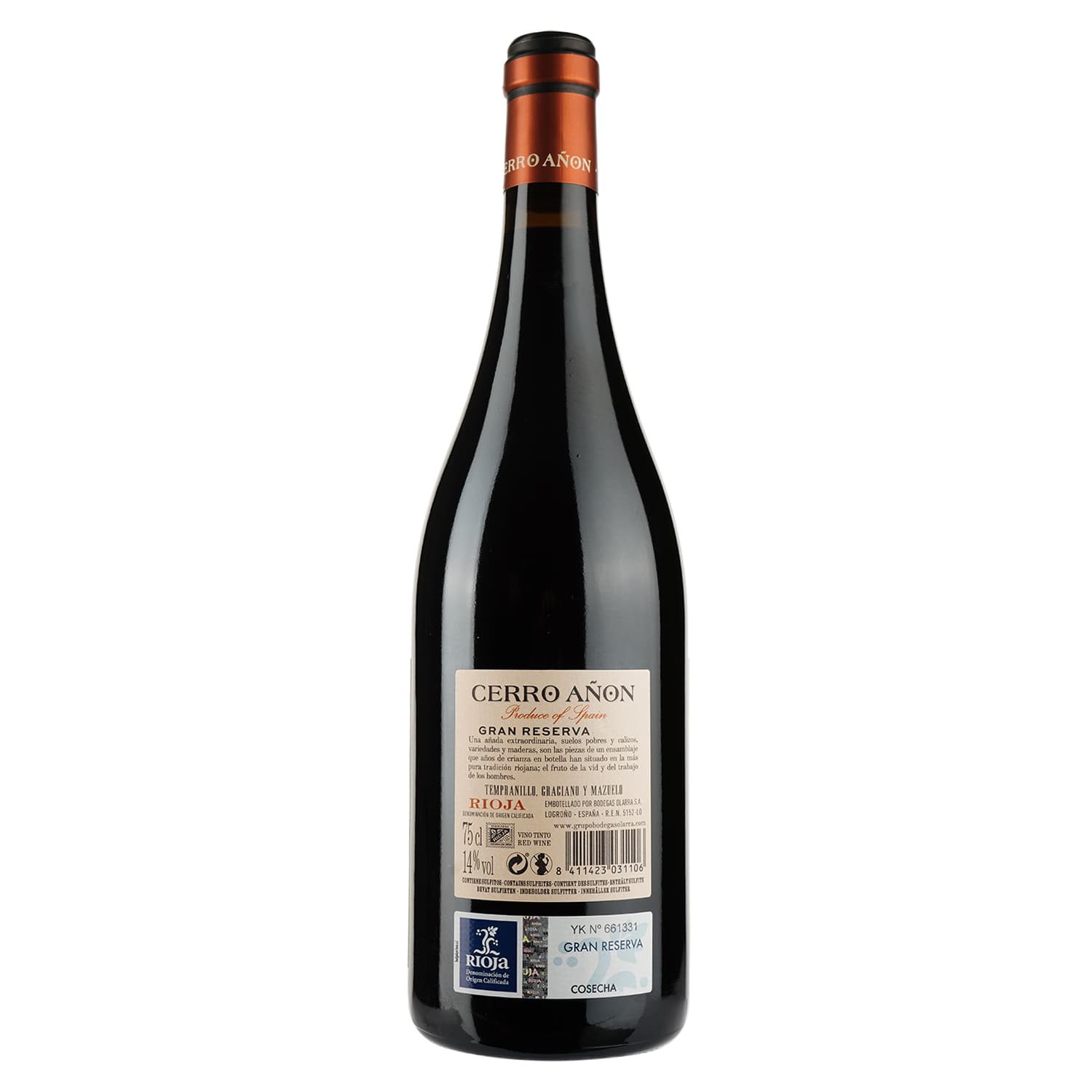 Вино Bodegas Olarra Cerro Anon Gran Reserva, червоне, сухе, 14%, 0,75 л (7065) - зображення 2