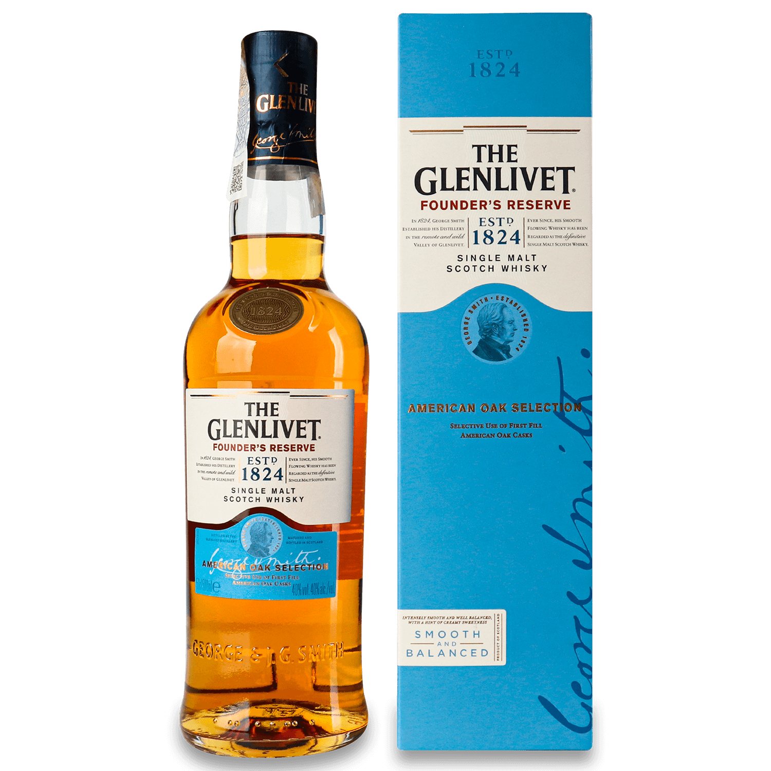 Віскі The Glenlivet Founder's Reserve, 40%, 0,5 л в подарунковій упаковці - зображення 1