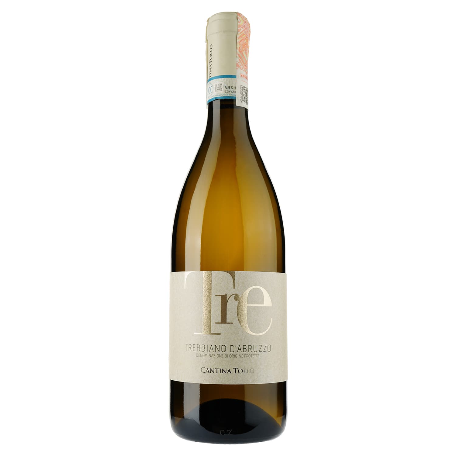 Вино Tre Trebbiano D`Abruzzo DOP, біле, сухе, 0,75 л - зображення 1