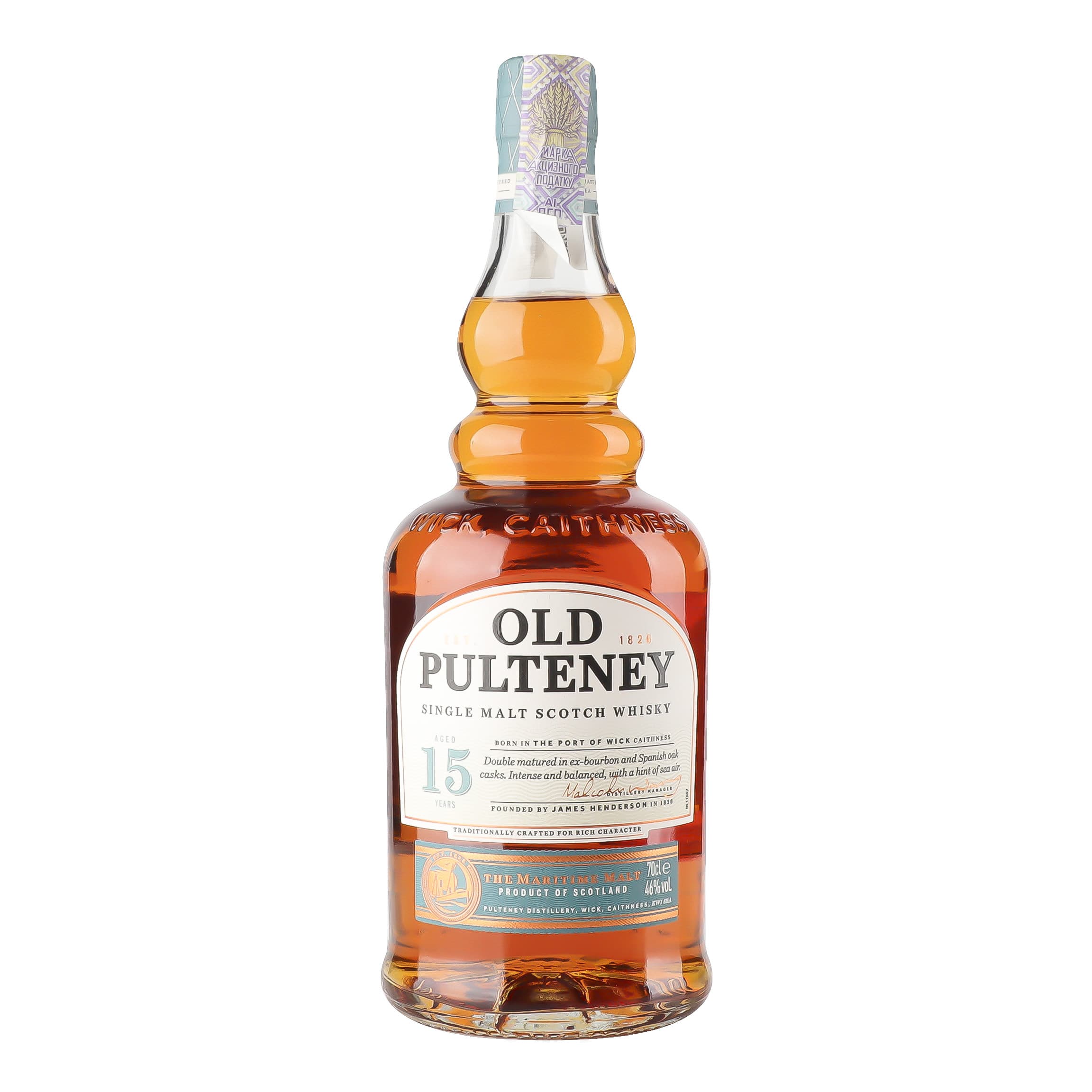 Віскі Old Pulteney 15 yo, подарункова кробка, 46%, 0,7 л - зображення 2